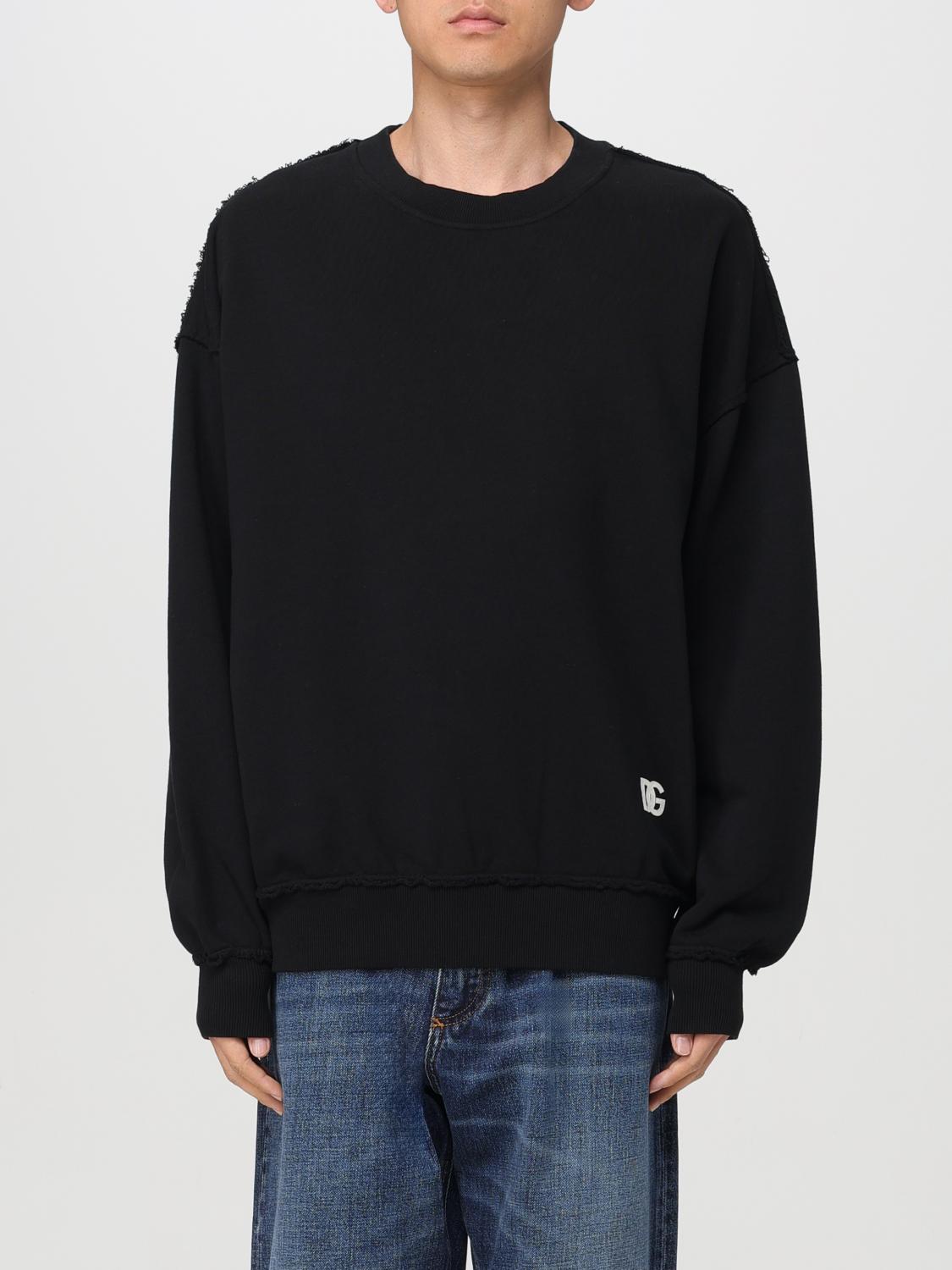 Dolce & Gabbana Black Crest Long Sleeve Men Pullover Sweater