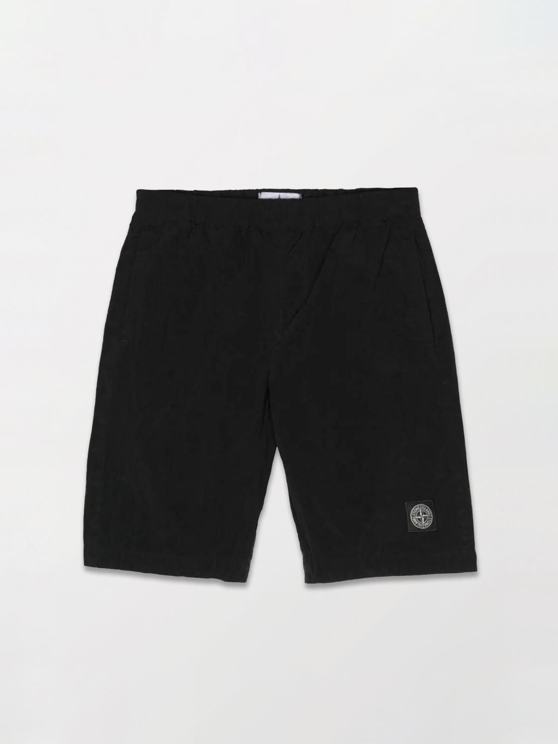 STONE ISLAND JUNIOR 쇼츠: 쇼츠 남아 Stone Island Junior, 블랙 - Img 1