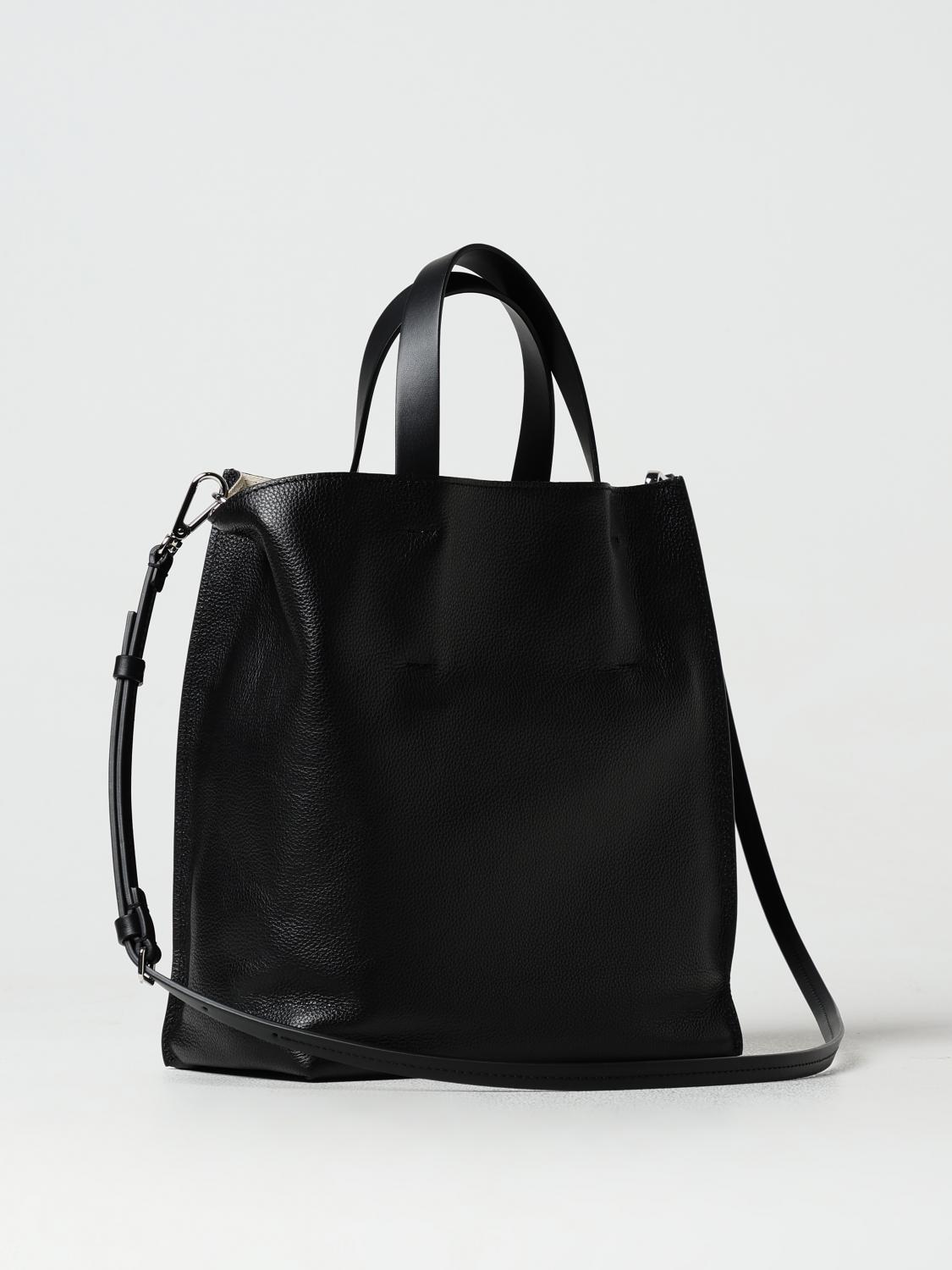 MARNI BORSA A MANO: Borsa Museo Marni in pelle a grana con logo ricamato , Nero - Img 3