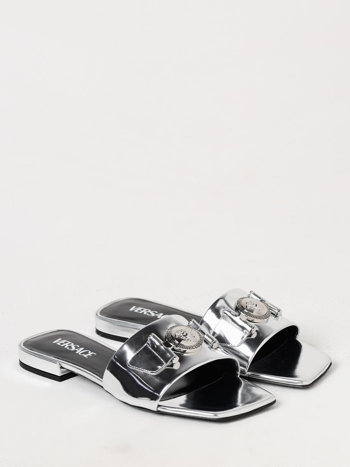 VERSACE SANDALES PLATES: Chaussures femme Versace, Argent - Img 2