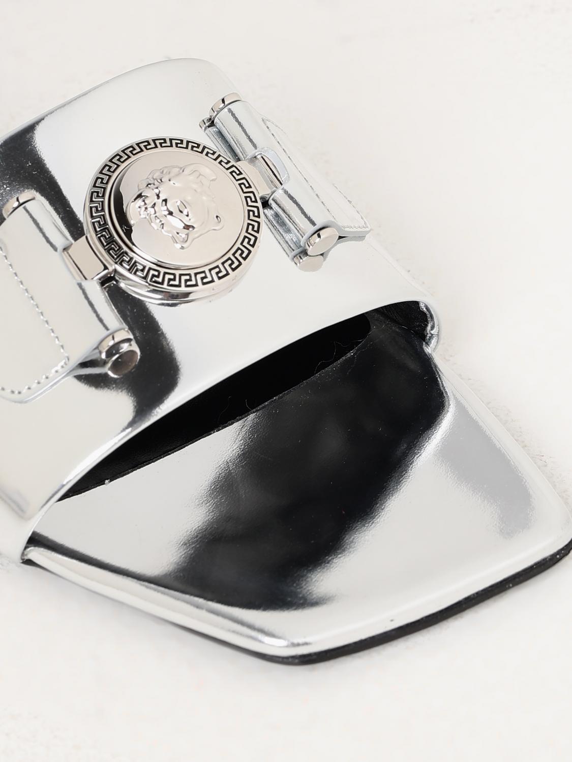 VERSACE SANDALES PLATES: Chaussures femme Versace, Argent - Img 4