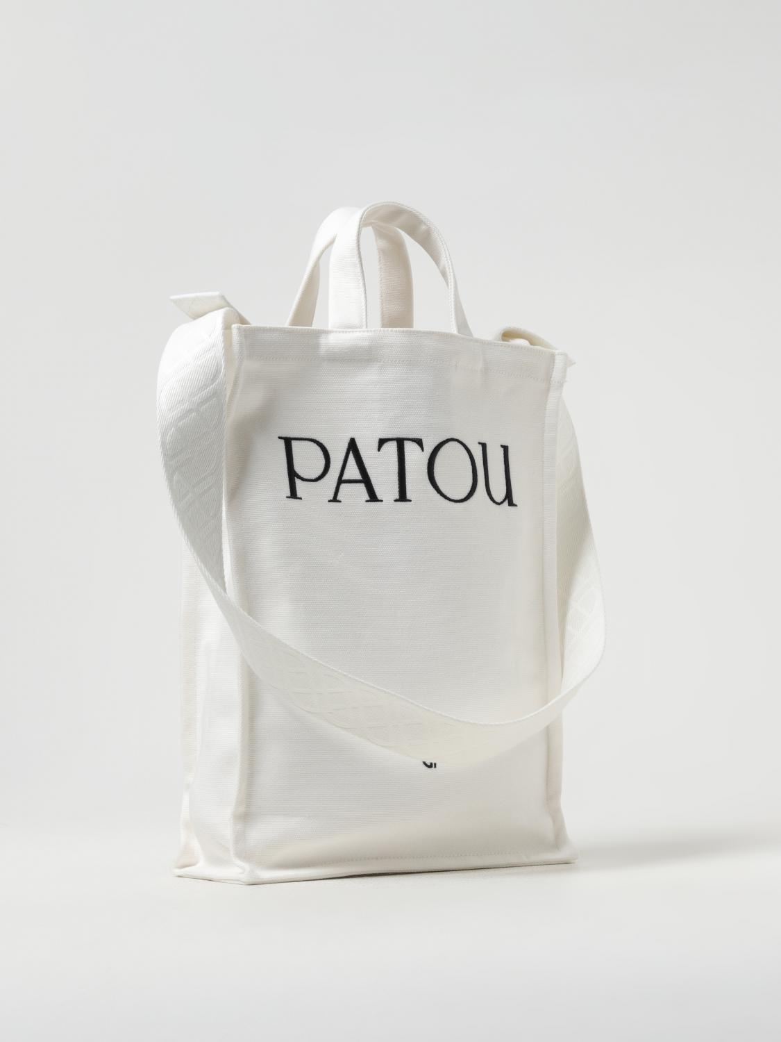 PATOU BORSA TOTE: Borsa Patou in canvas con tracolla, Bianco - Img 2
