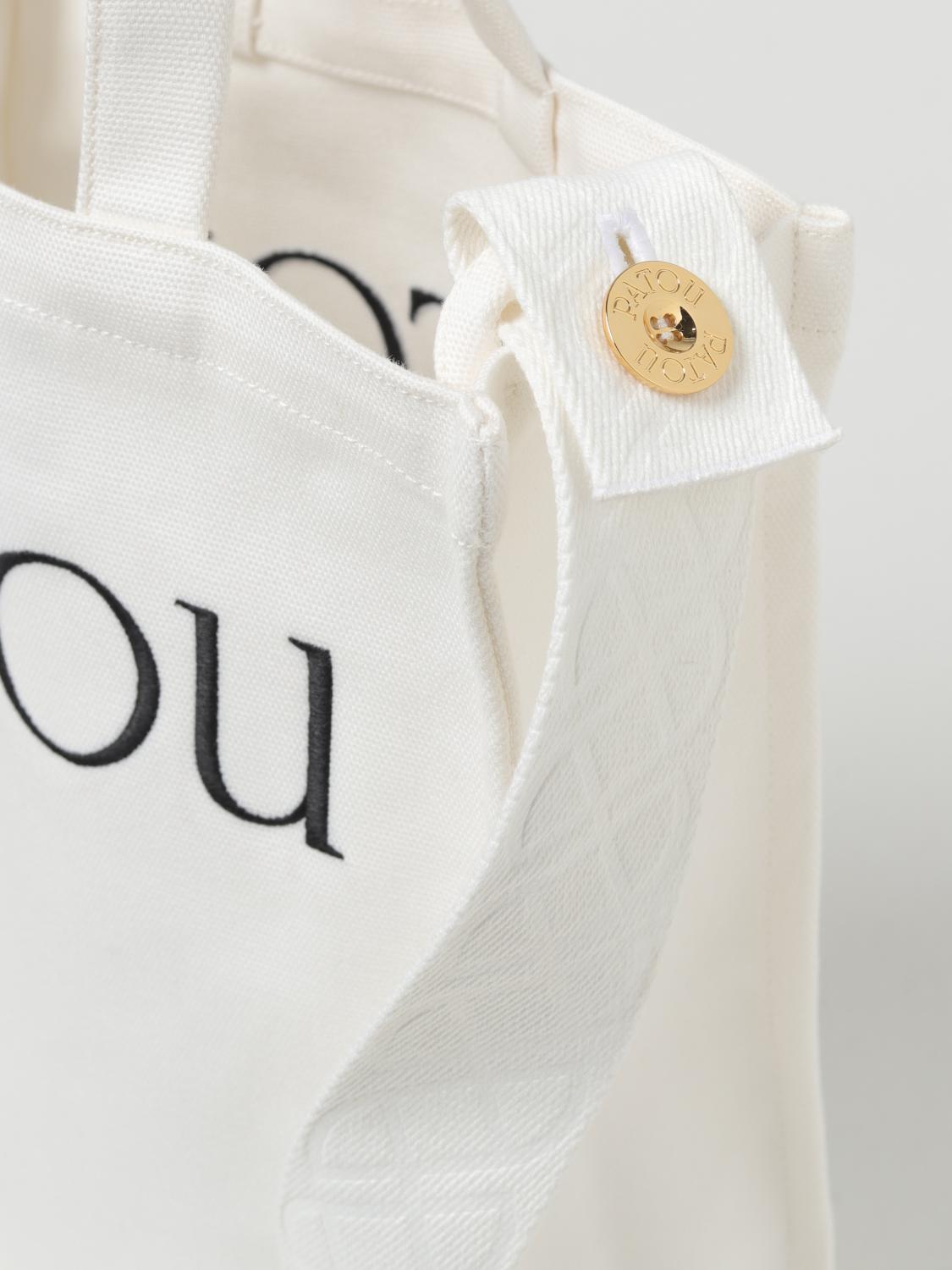 PATOU BORSA TOTE: Borsa Patou in canvas con tracolla, Bianco - Img 3