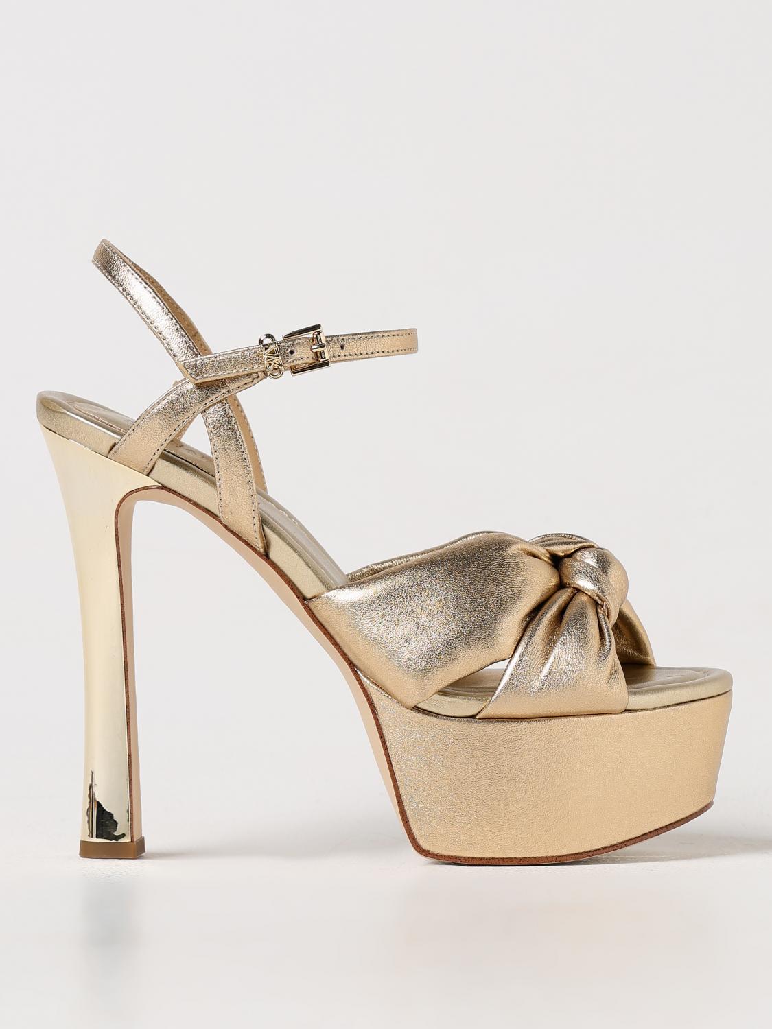 MICHAEL KORS: Heeled sandals woman Gold Michael Kors heeled