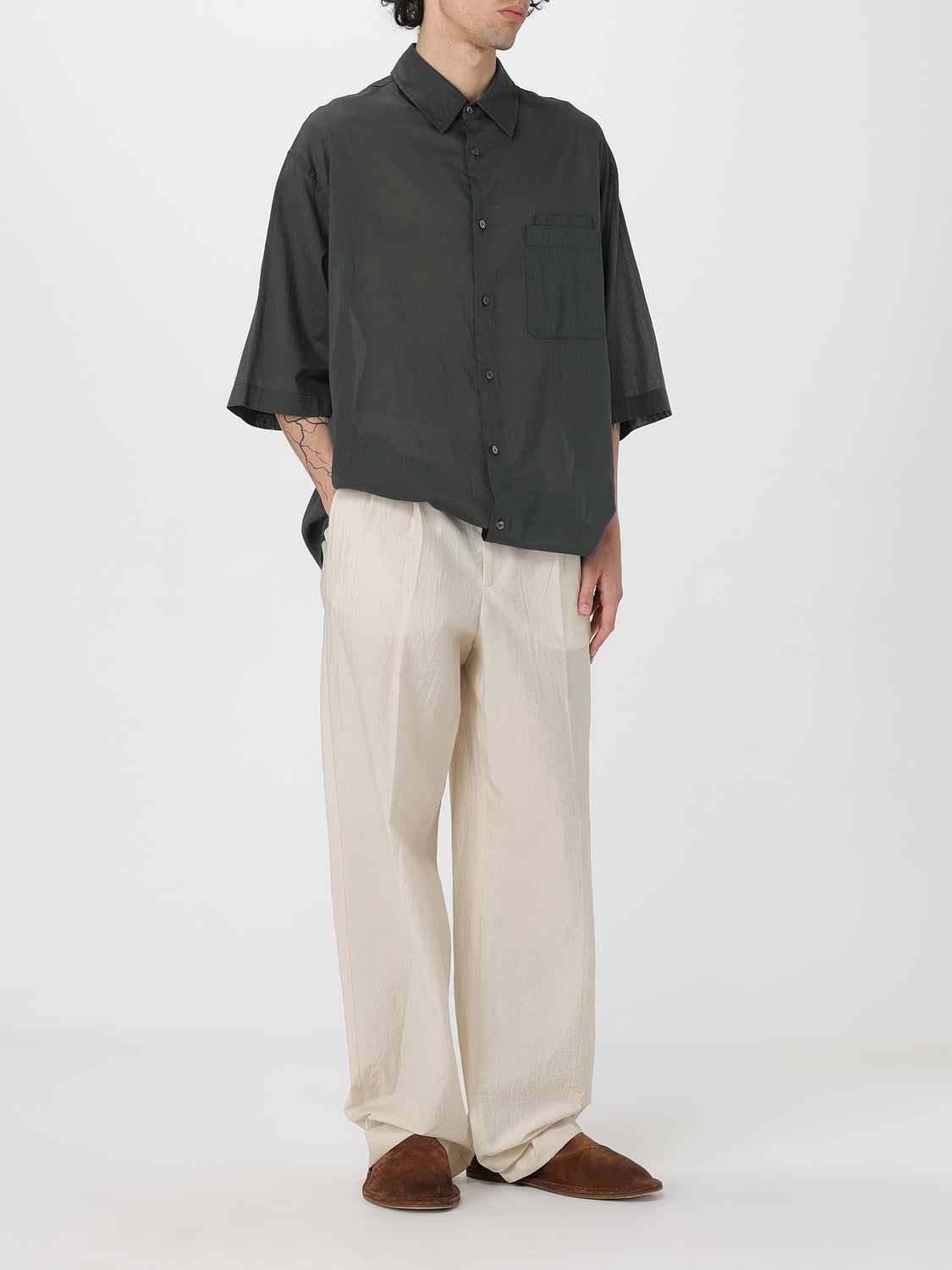 LEMAIRE CAMICIA: Camicia Lemaire in cotone , Grigio - Img 2