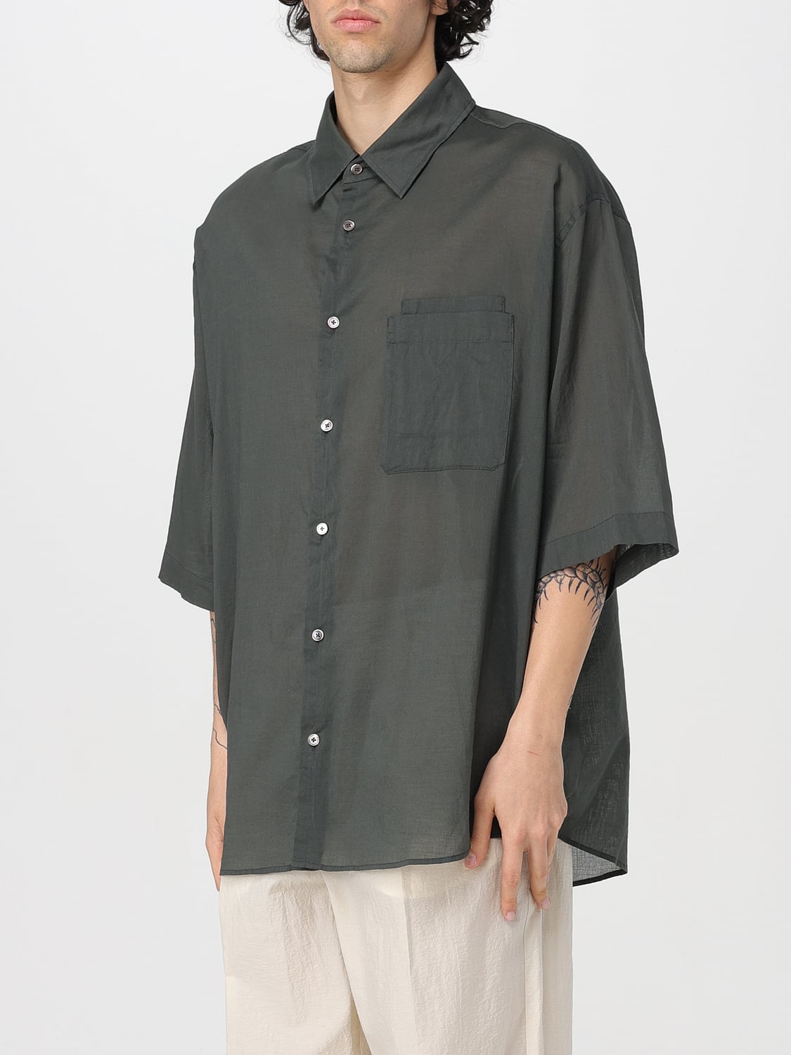 LEMAIRE CAMICIA: Camicia Lemaire in cotone , Grigio - Img 4