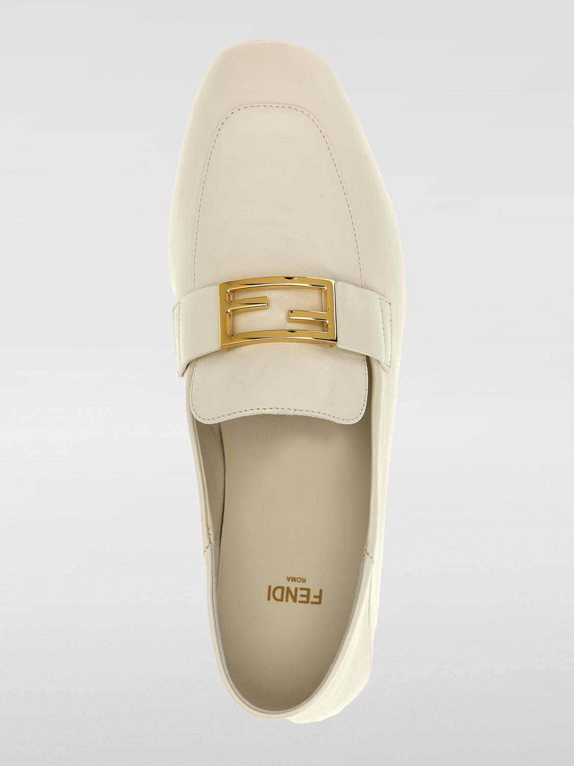 FENDI MOCASSINI: Mocassino Baguette Fendi in pelle , Bianco - Img 3