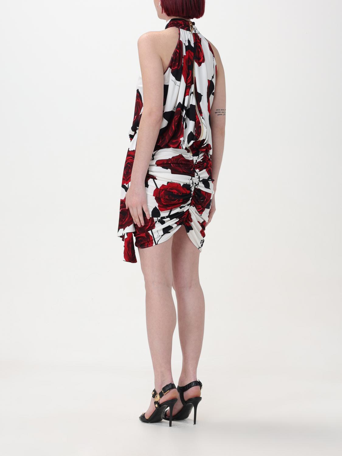 BALMAIN ABITO: Abito Balmain in viscosa con motivo floreale , Bianco - Img 3
