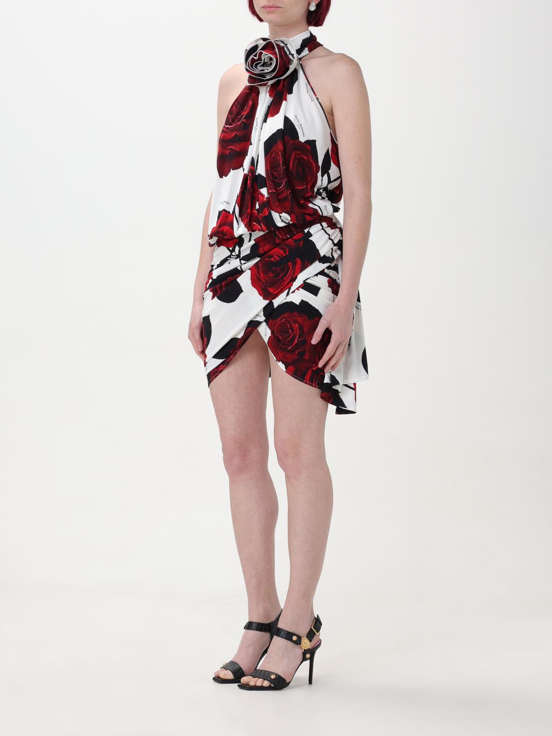 BALMAIN ABITO: Abito Balmain in viscosa con motivo floreale , Bianco - Img 4