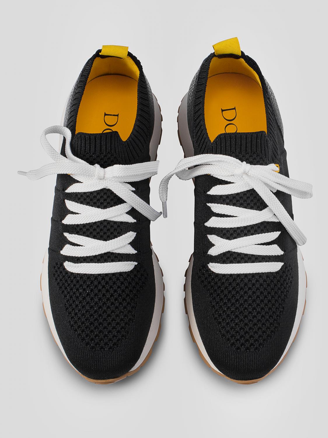 DOUCAL'S SNEAKERS: Sneakers Doucal's in maglia jacquard , Nero - Img 3
