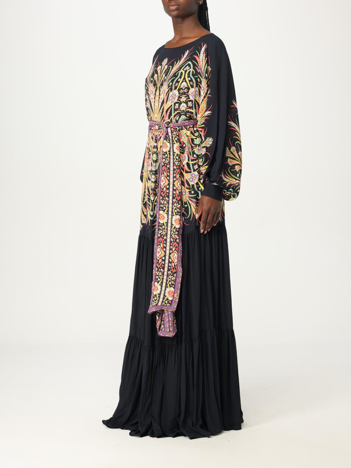 etro black dress Etro Embellished Printed Gown