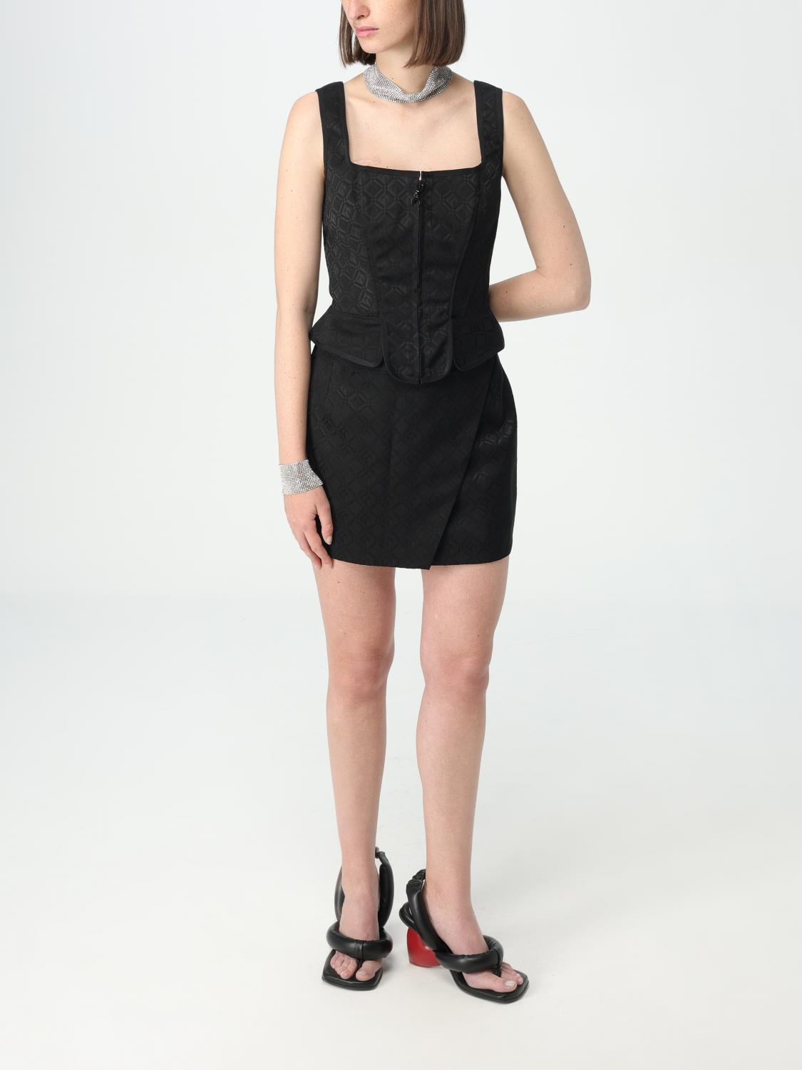 スカート MARINE SERRE Woman Skirt Black WSK035CWOV0024 BK99 Marine Serre Outlet: Skirt woman - Black | Marine Serre