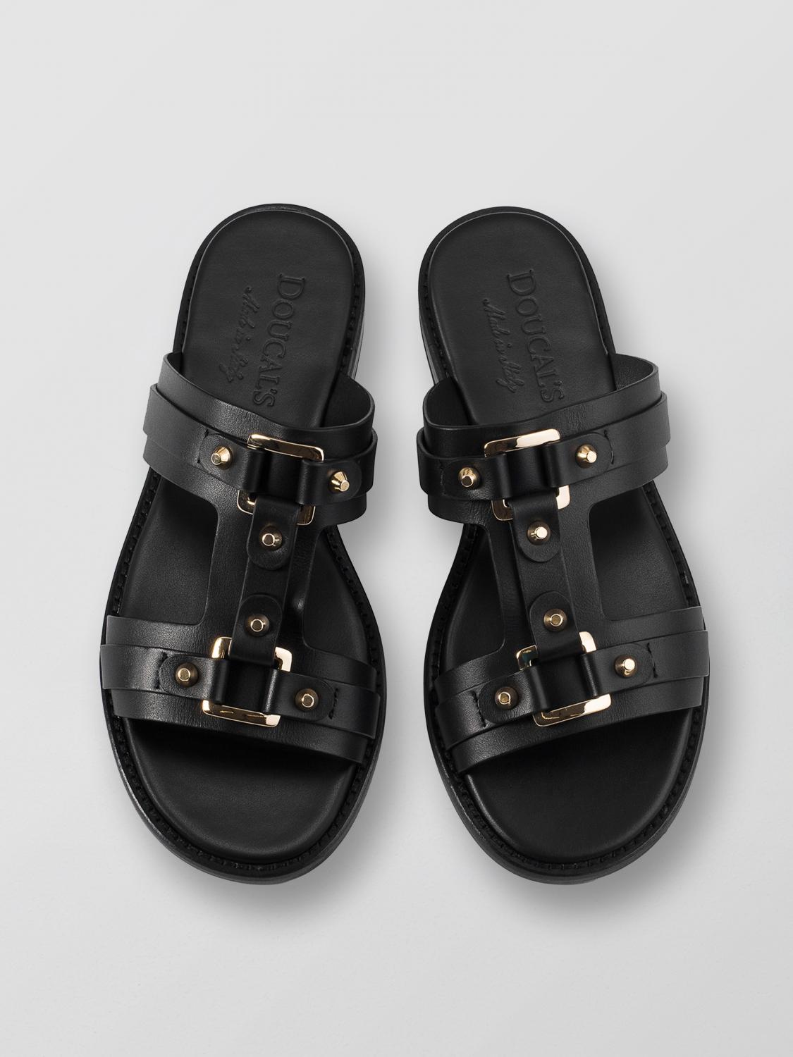 シューズ・サンダルその他 DOUCAL'S Woman Flat sandals Black DD8699MARLUF073 NN00 Doucal's Outlet: Flat sandals woman - Black | Doucal's flat