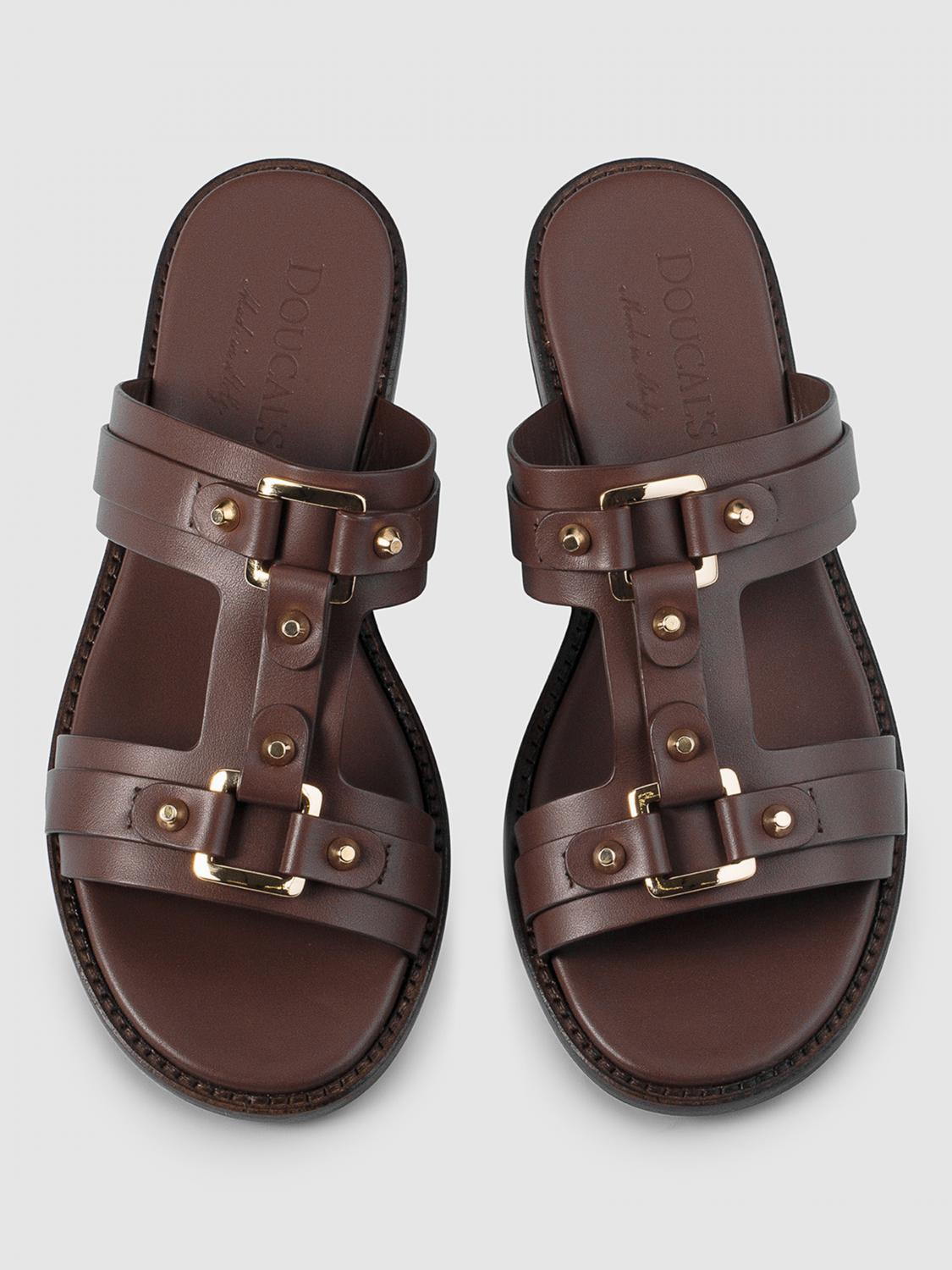 シューズ・サンダルその他 DOUCAL'S Woman Flat sandals Brown DD8699MARLUF073 MM03 Doucal's Outlet: Flat sandals woman - Brown | Doucal's flat