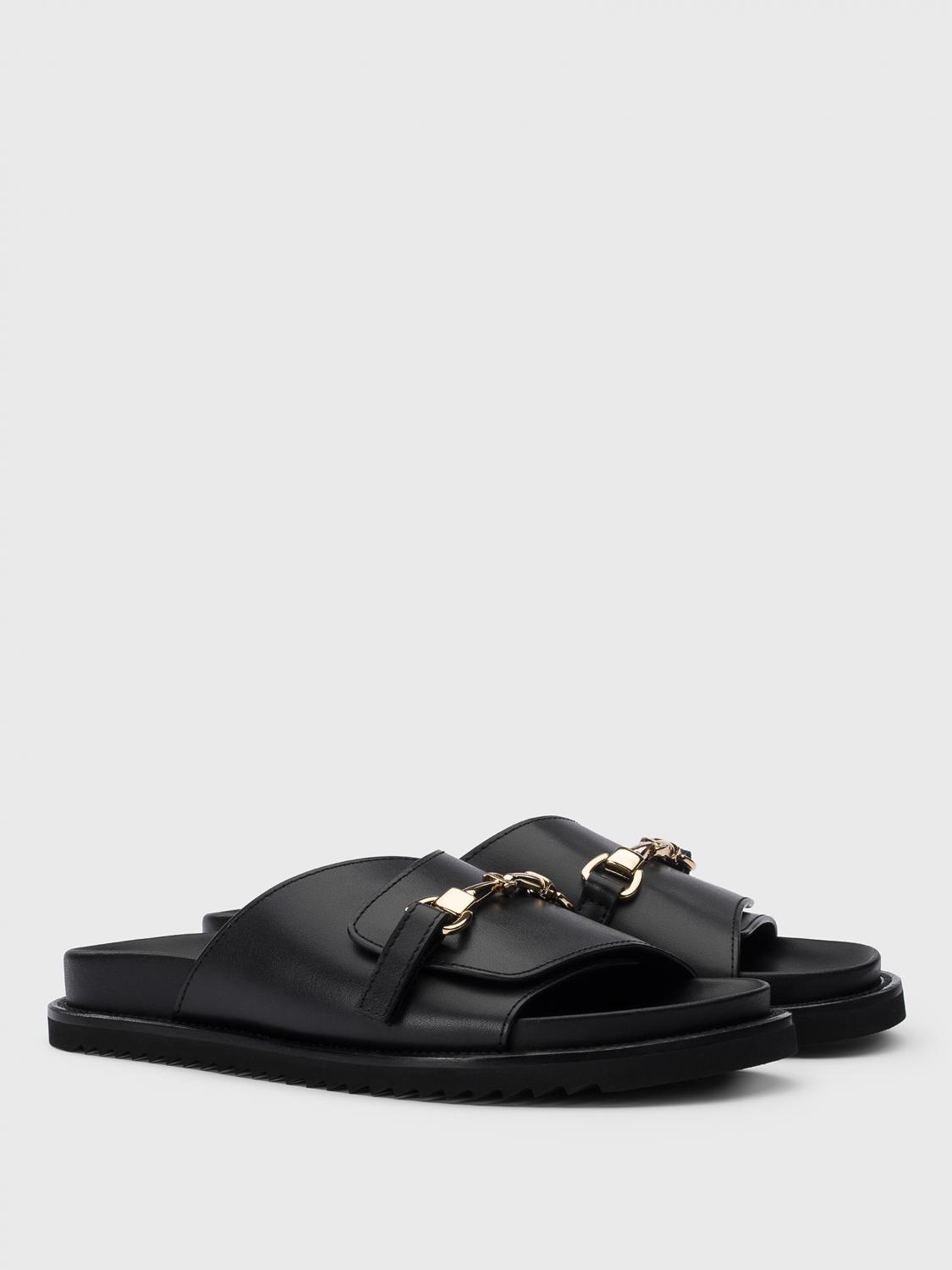DOUCAL’S Women Sandals DD8716CASTUF073NN00 Black Doucal's Outlet: Flat sandals woman - Black | Doucal's flat