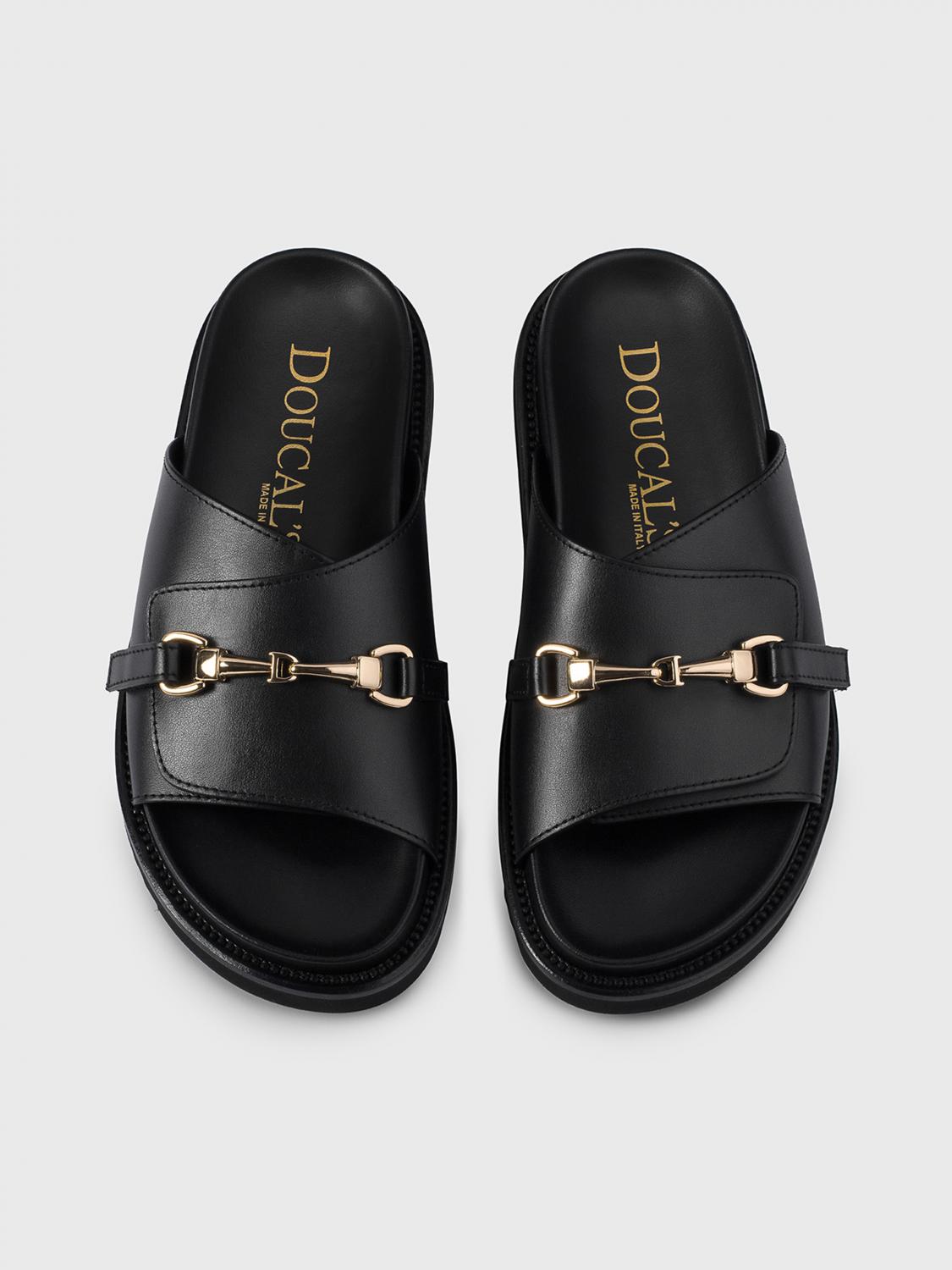 DOUCAL’S Women Sandals DD8716CASTUF073NN00 Black Doucal's Outlet: Flat sandals woman - Black | Doucal's flat