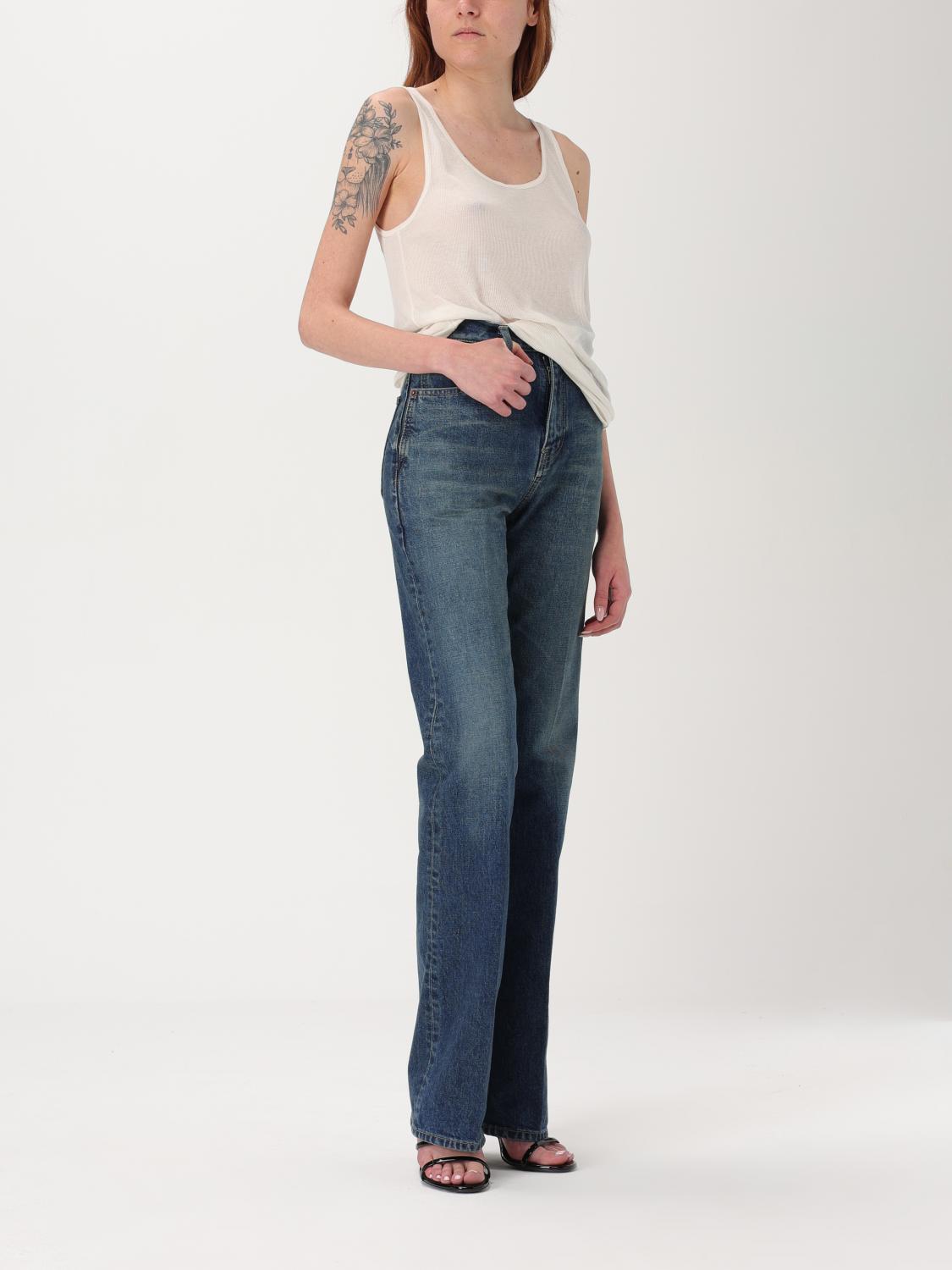 SAINT LAURENT JEANS: Jeans donna Saint Laurent, Blue - Img 2