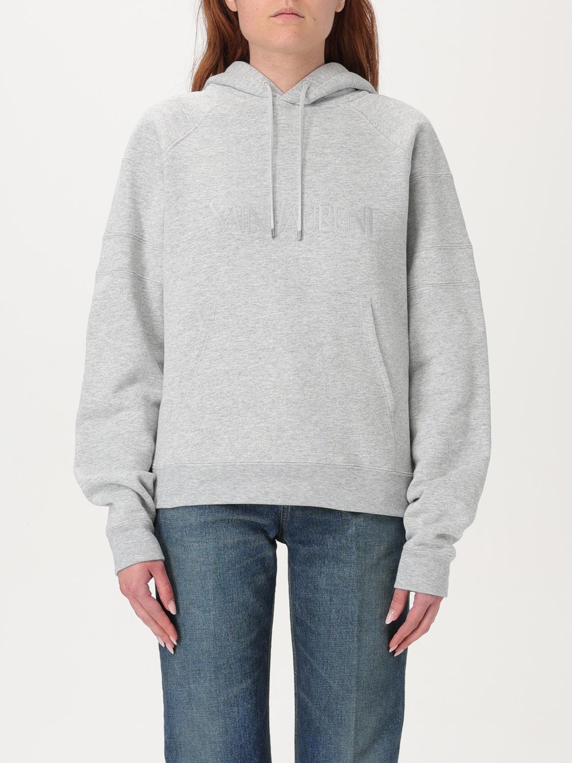 Saint Laurent women's hoodie - Grey | 728319Y37GY | GIGLIO.COM