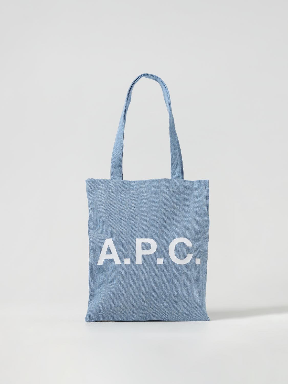 Giglio Borsa Lou A.P.C. in denim con logo stampato