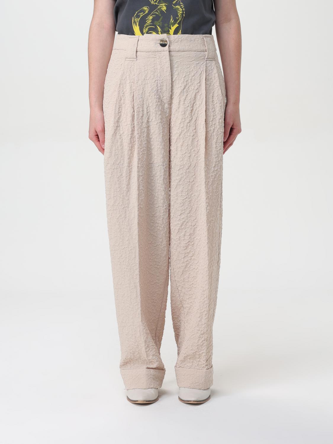 GANNI PANTS: Pants woman Ganni, Beige - Img 1