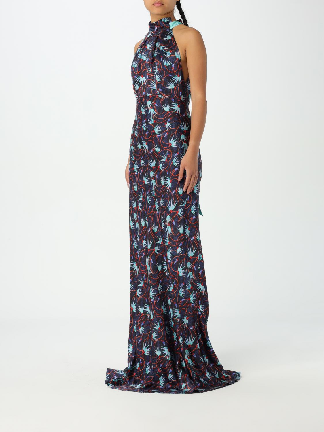 saloni blue dress Saloni // Blue Floral Ruffled Dress  VSP Consignment