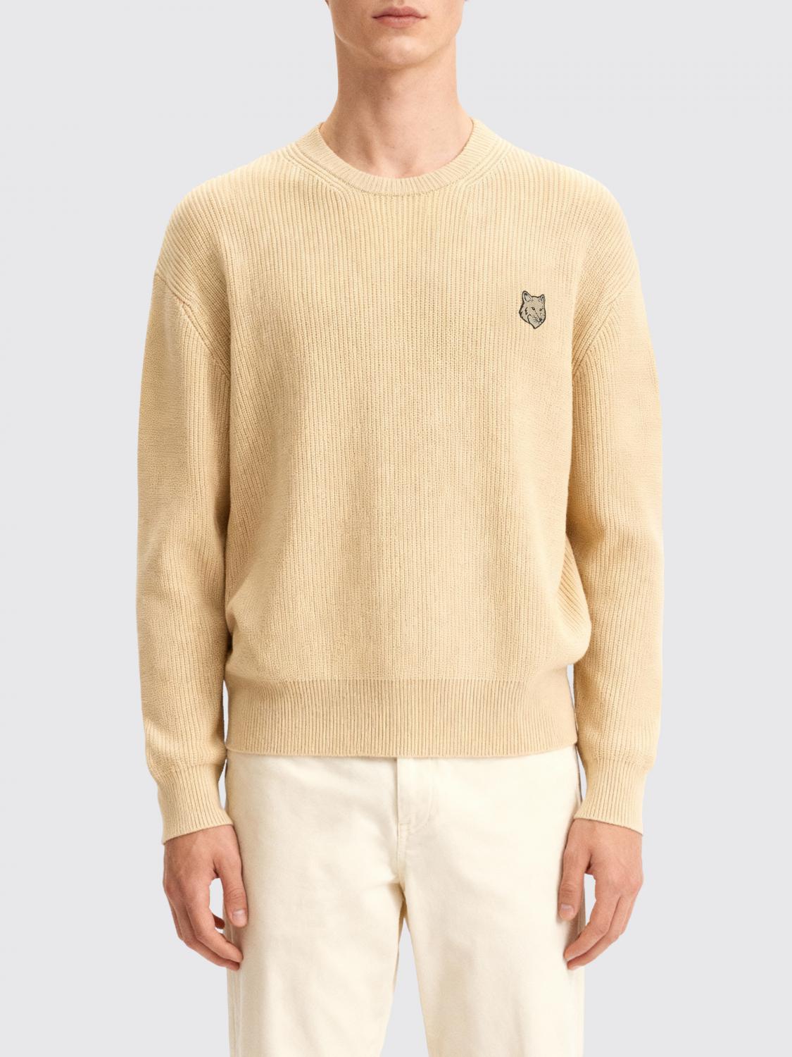 MAISON KITSUNÉ MAGLIA: Maglia di cotone Maison Kitsuné, Beige - Img 1