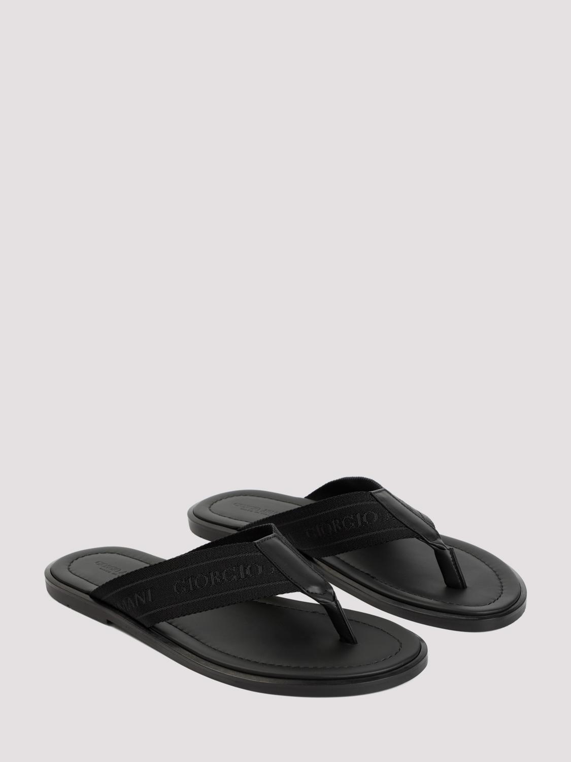 GIORGIO ARMANI：サンダル メンズ - ブラック | GIGLIO.COM