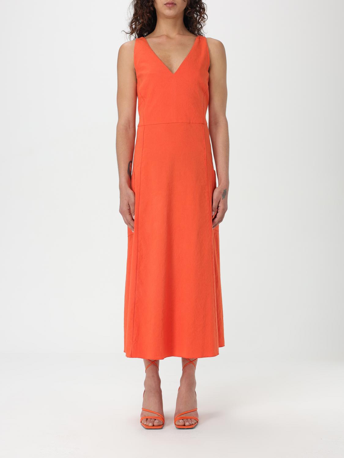 vince orange dress Silk-Blend A-Line Slip Dress in Dresses & Skirts