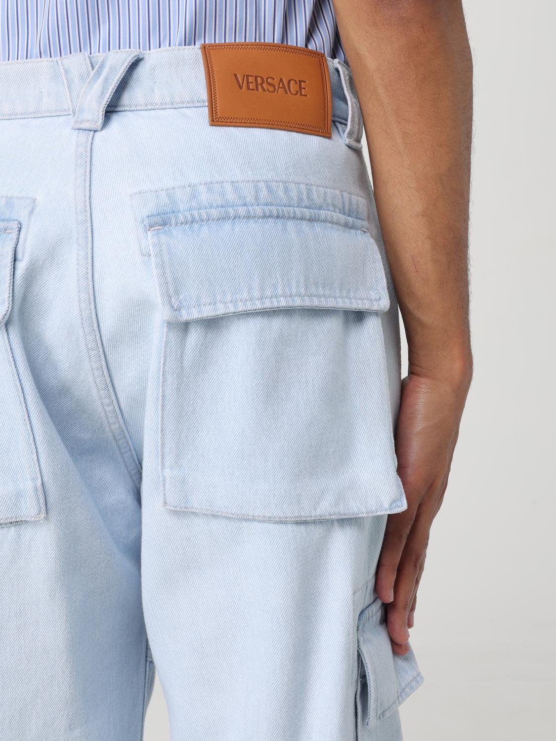 VERSACE PANTS: Pants men Versace, Denim - Img 5