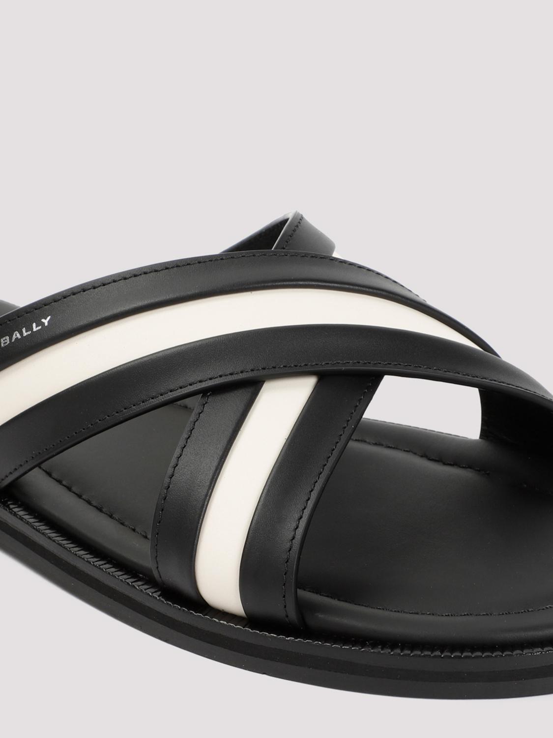 BALLY: Shoes men Black Bally sandals MSS03YVT012 online at