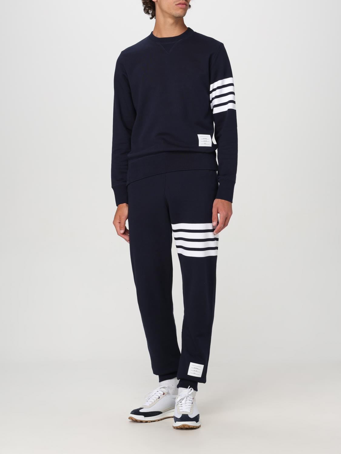 THOM BROWNE パンツ: Thom Browne 4-Bar コットン スポーツトラウザーズ, ブルー - Img 2