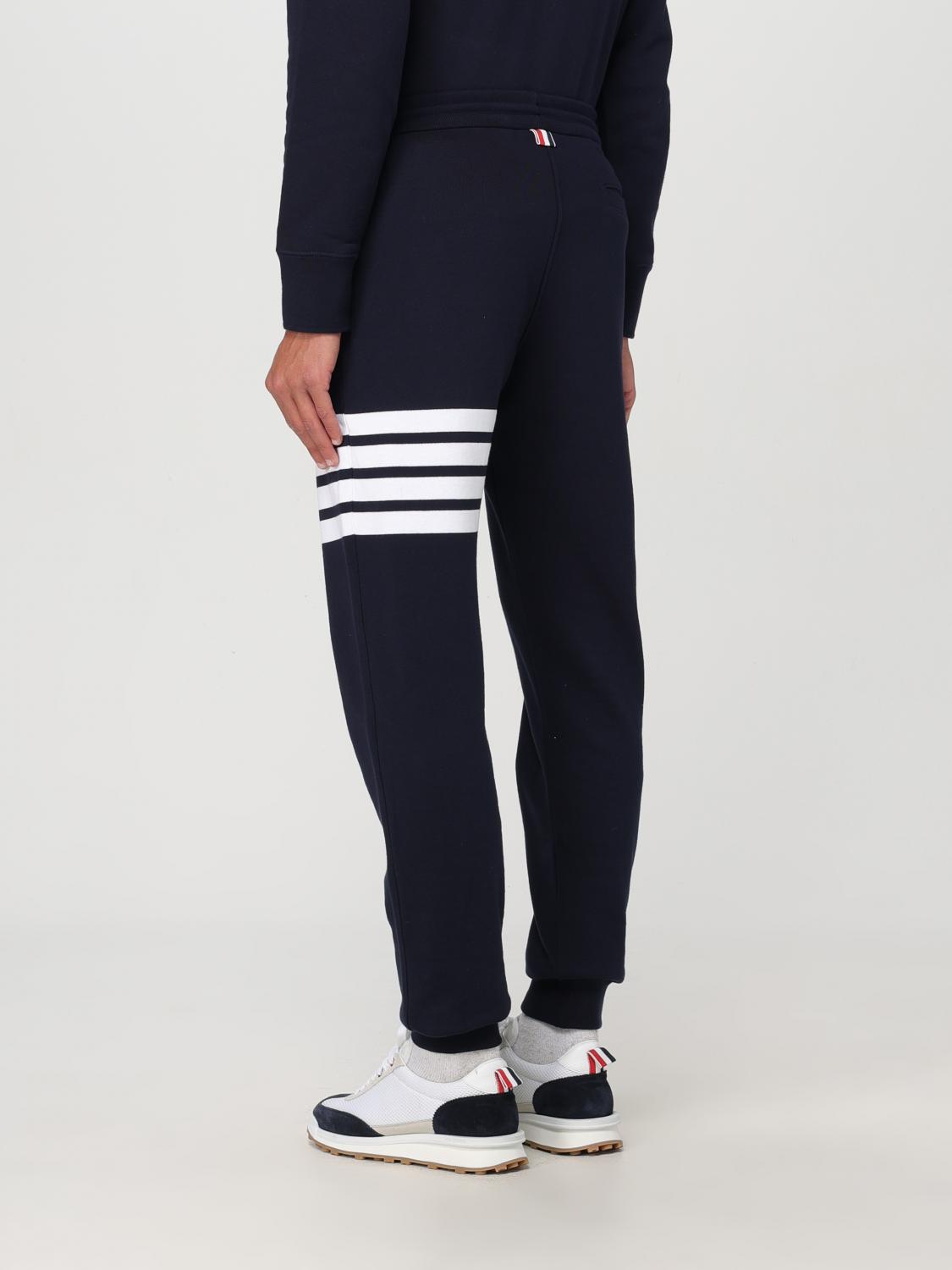 THOM BROWNE パンツ: Thom Browne 4-Bar コットン スポーツトラウザーズ, ブルー - Img 3