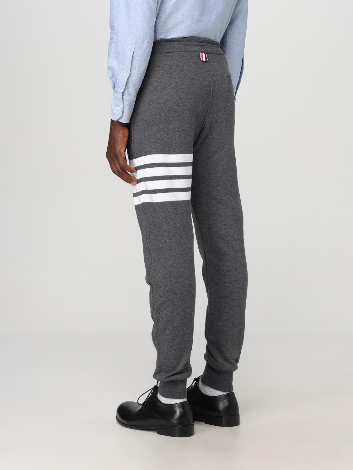 THOM BROWNE パンツ: Thom Browne 4-Bar コットン スポーツトラウザーズ, グレー - Img 3