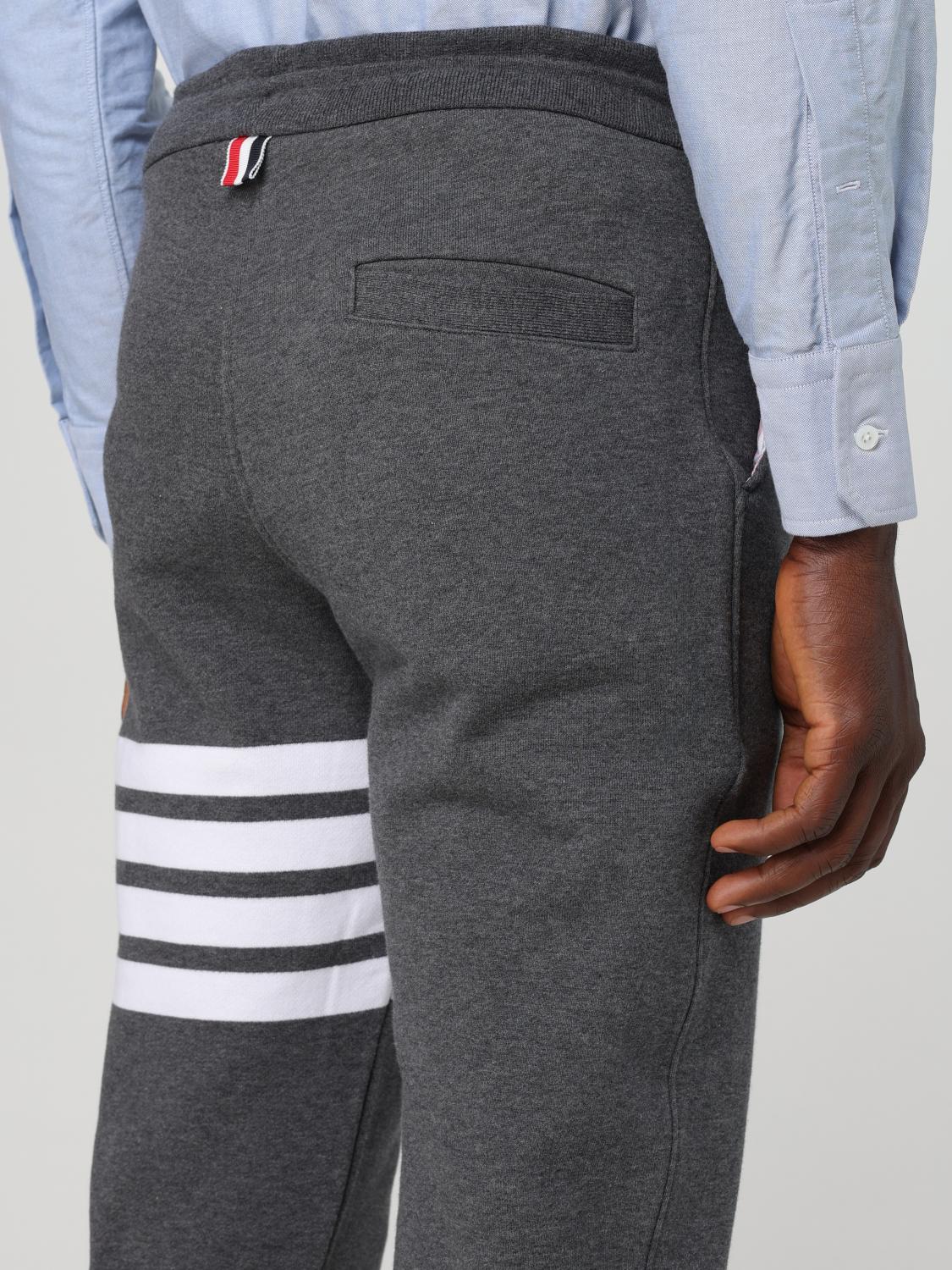 THOM BROWNE パンツ: Thom Browne 4-Bar コットン スポーツトラウザーズ, グレー - Img 5