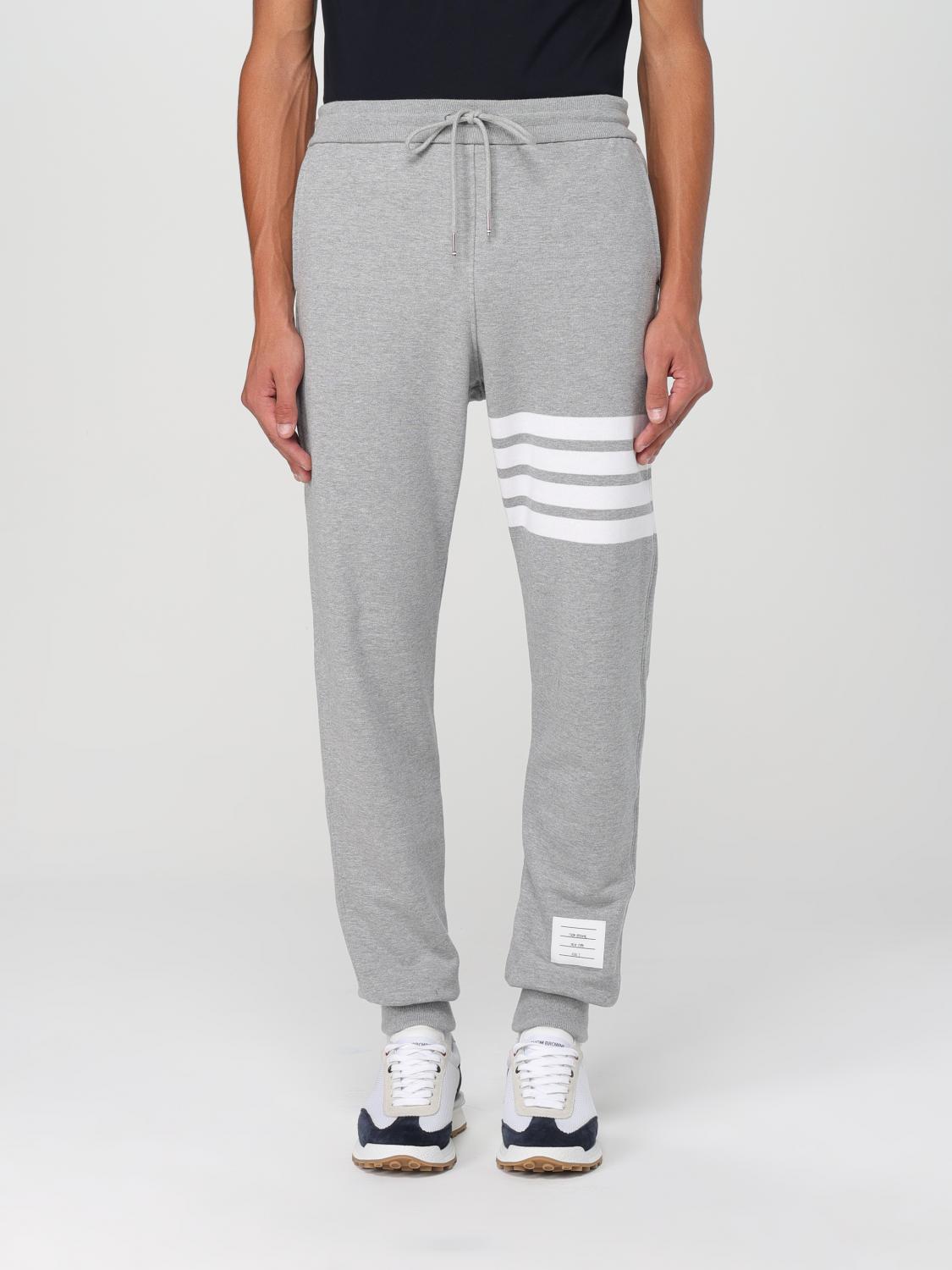 THOM BROWNE 팬츠: Thom Browne 4-Bar 코튼 스포츠 팬츠, 그레이 1 - Img 1