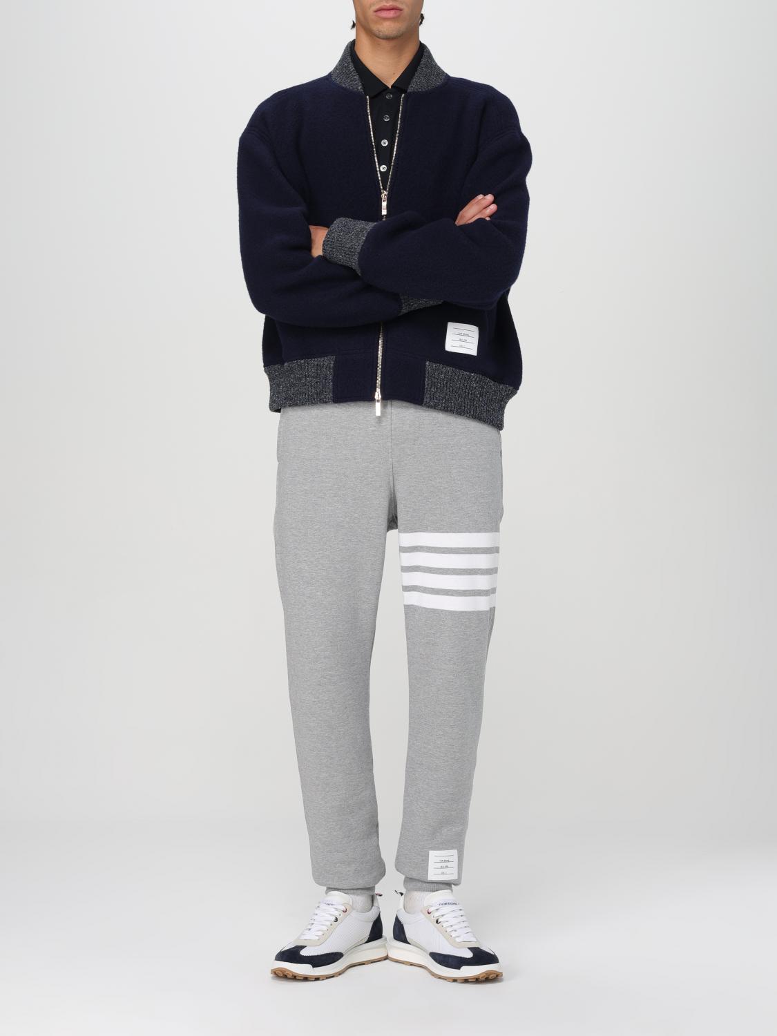 THOM BROWNE 팬츠: Thom Browne 4-Bar 코튼 스포츠 팬츠, 그레이 1 - Img 2