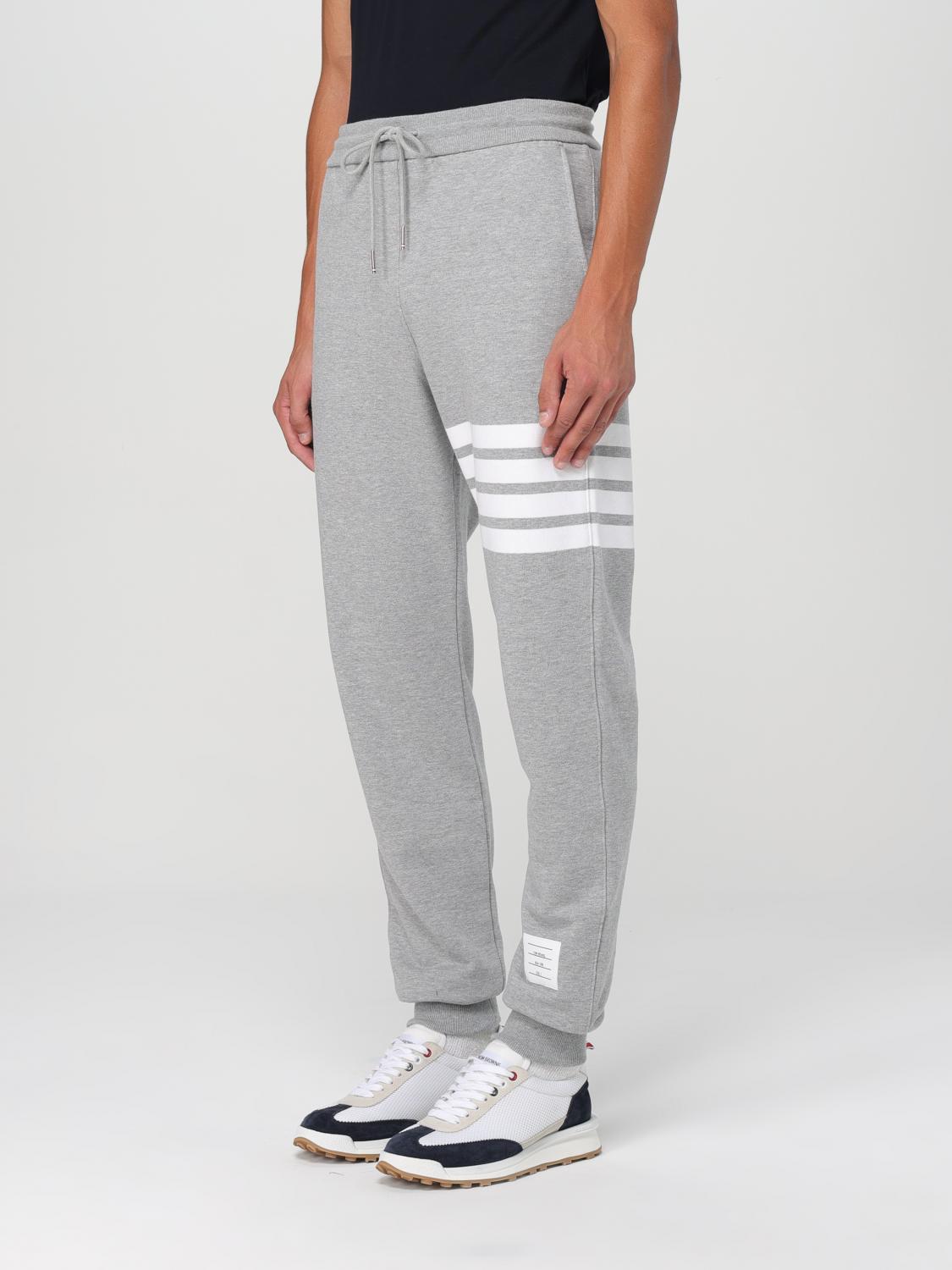 THOM BROWNE 팬츠: Thom Browne 4-Bar 코튼 스포츠 팬츠, 그레이 1 - Img 4