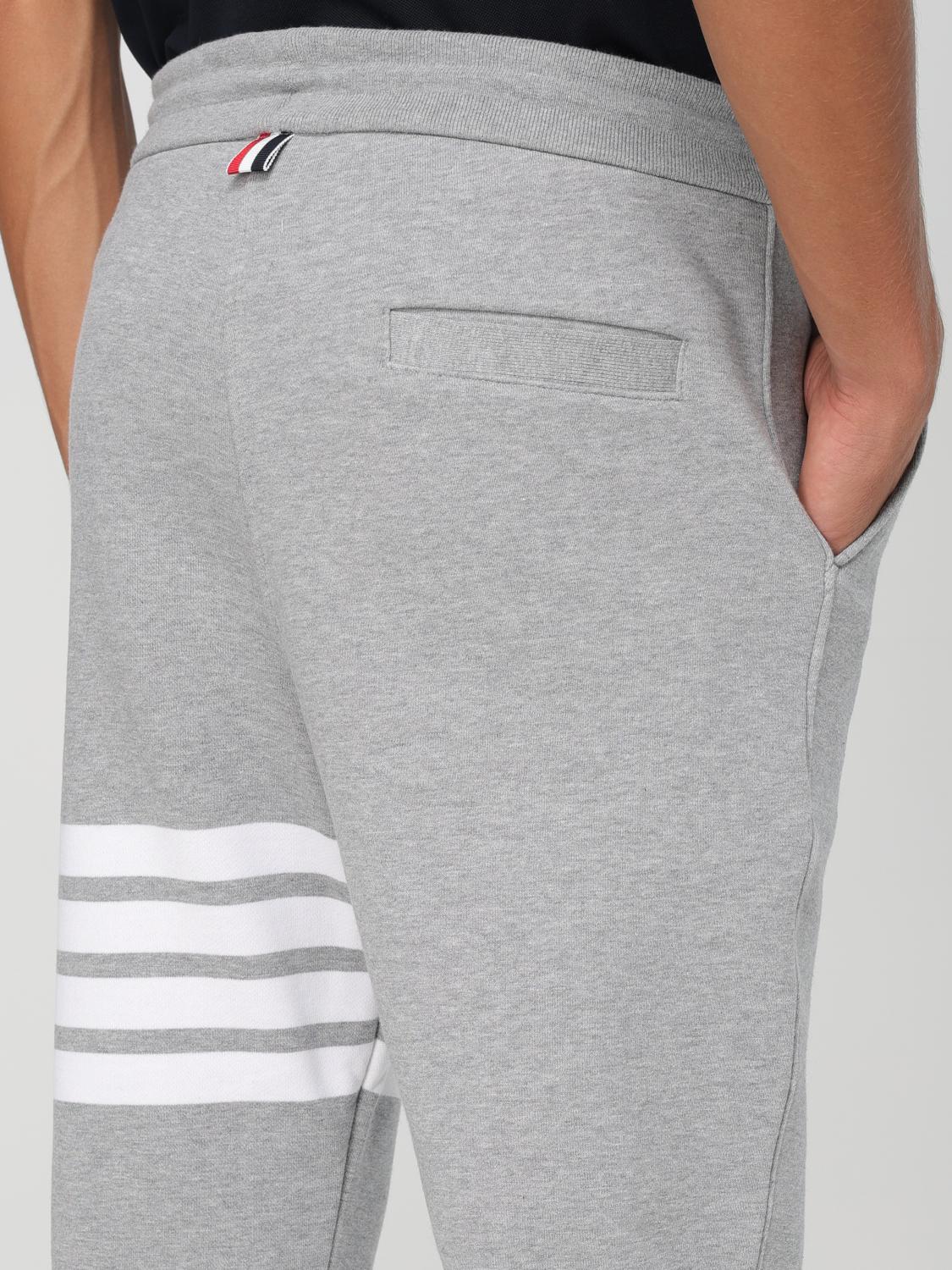 THOM BROWNE 팬츠: Thom Browne 4-Bar 코튼 스포츠 팬츠, 그레이 1 - Img 5