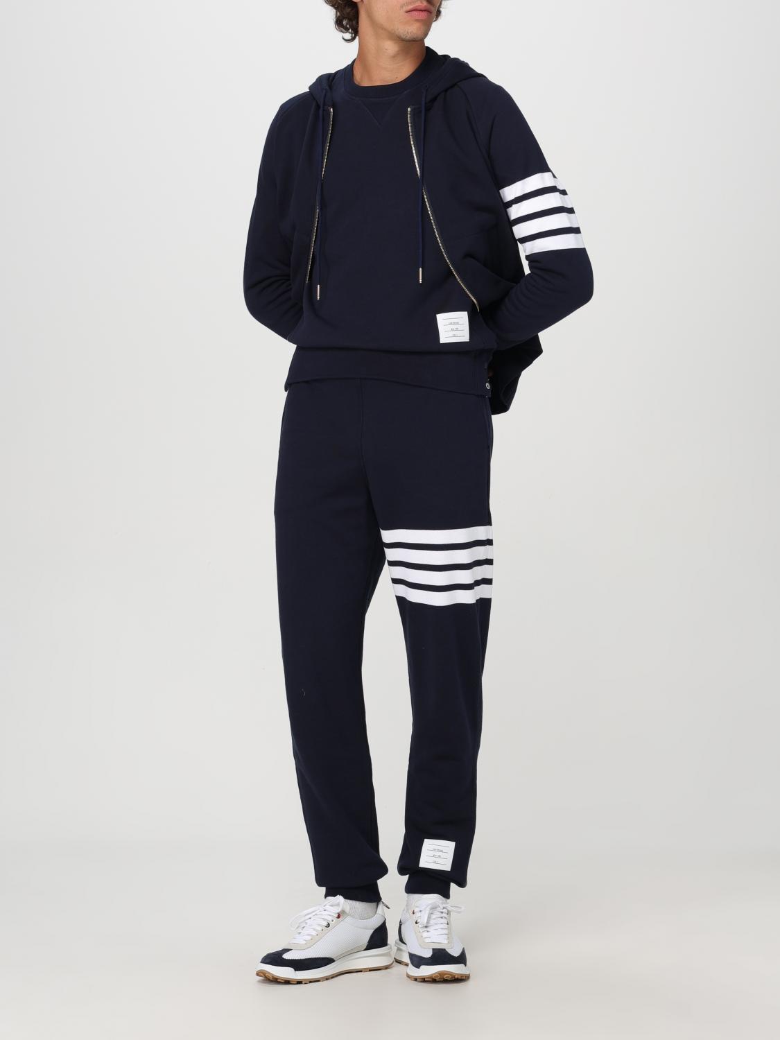 THOM BROWNE SUDADERA: Sudadera de algodón 4-bar Thom Browne, Azul Oscuro - Img 2