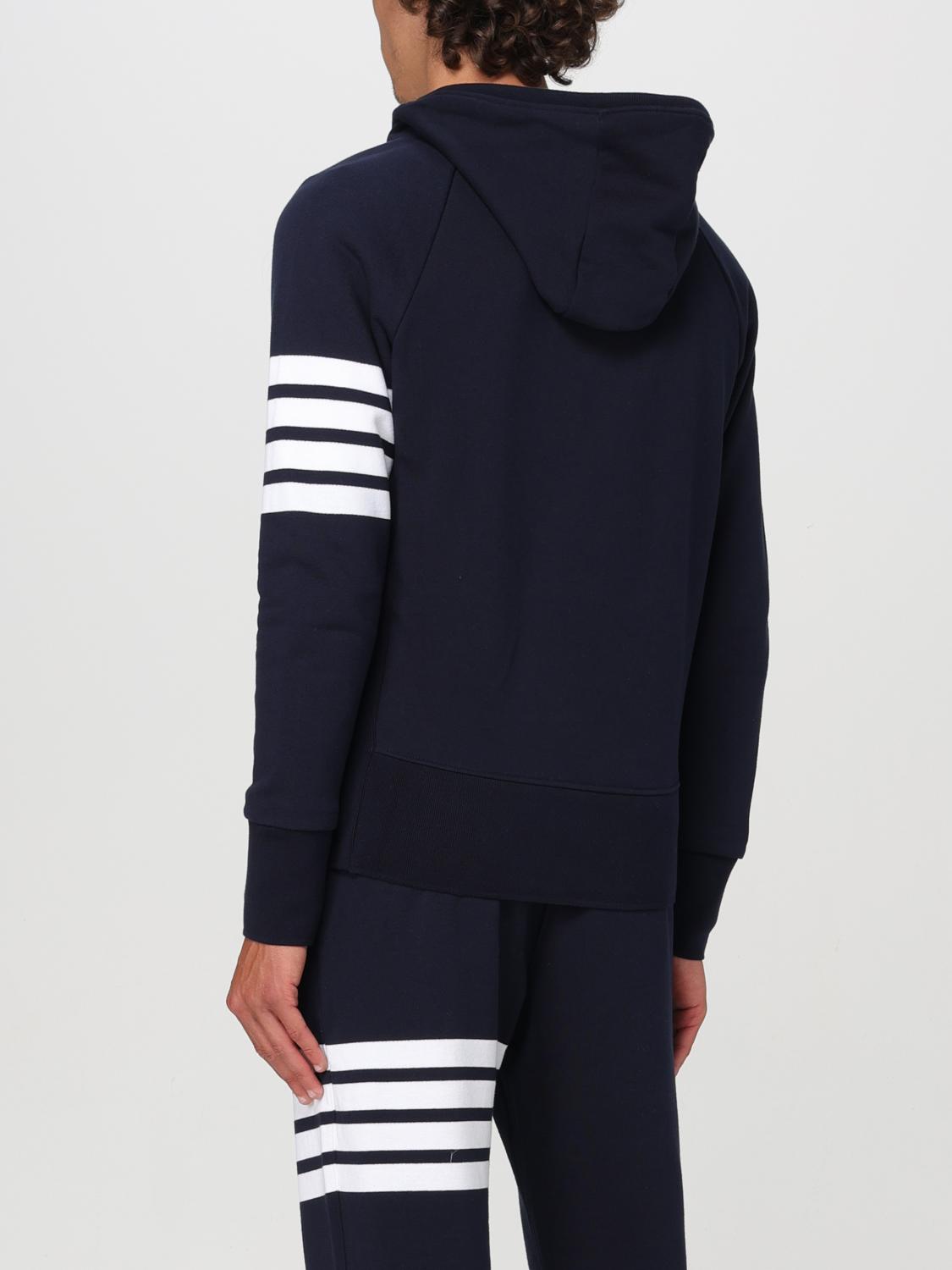 THOM BROWNE SUDADERA: Sudadera de algodón 4-bar Thom Browne, Azul Oscuro - Img 3
