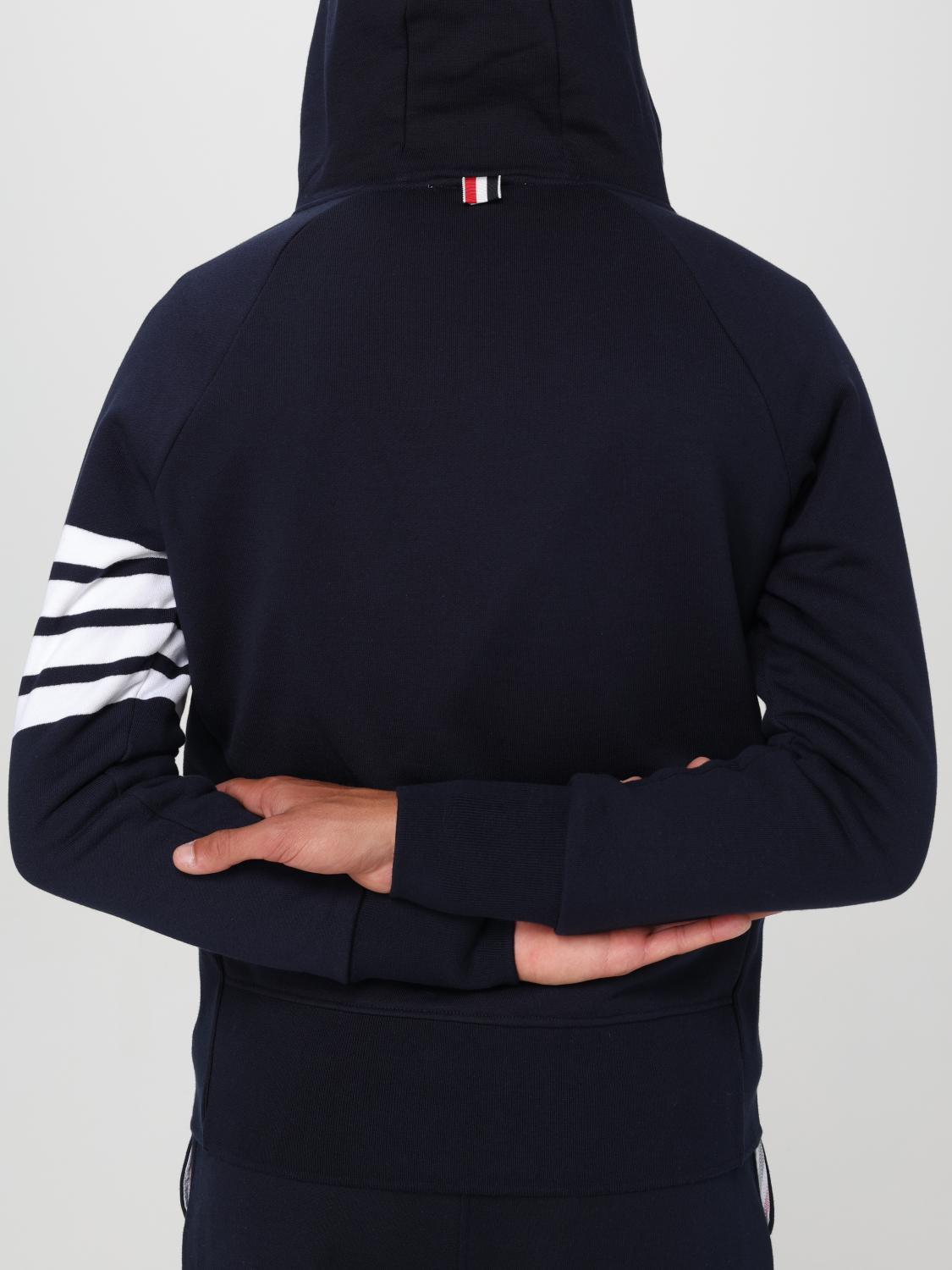 THOM BROWNE SUDADERA: Sudadera de algodón 4-bar Thom Browne, Azul Oscuro - Img 5