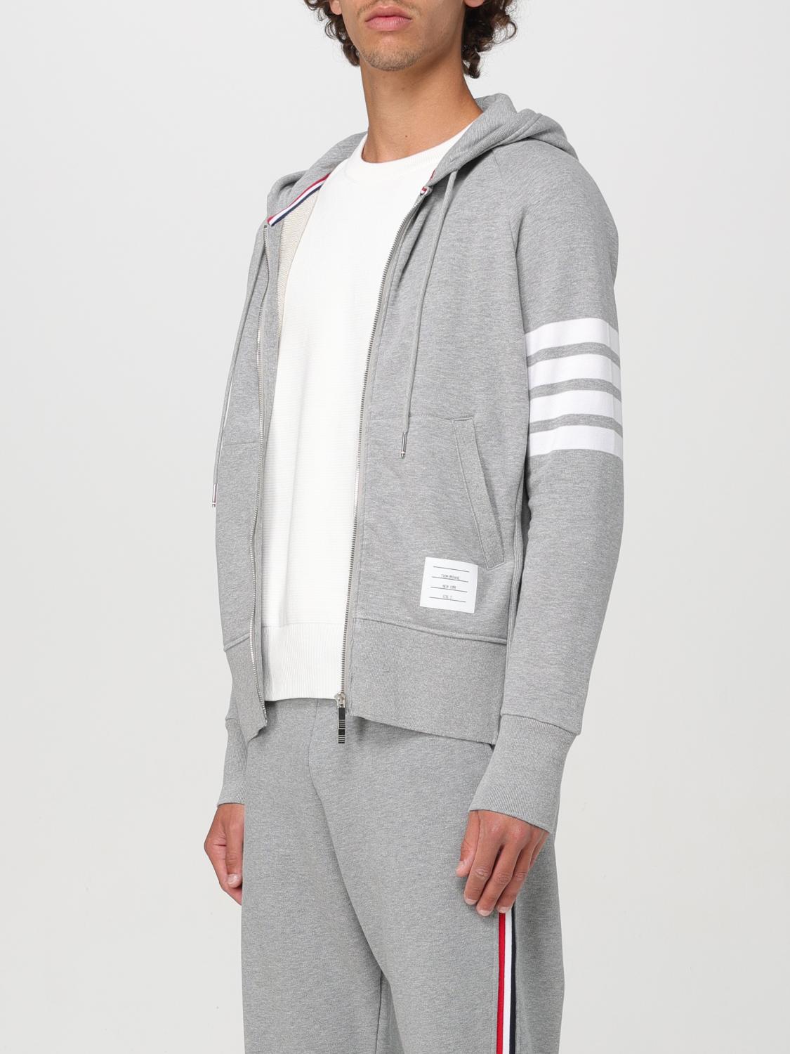 THOM BROWNE SWEATSHIRT: Thom Browne 4-Bar Cotton Sweatshirt, Grey - Img 4