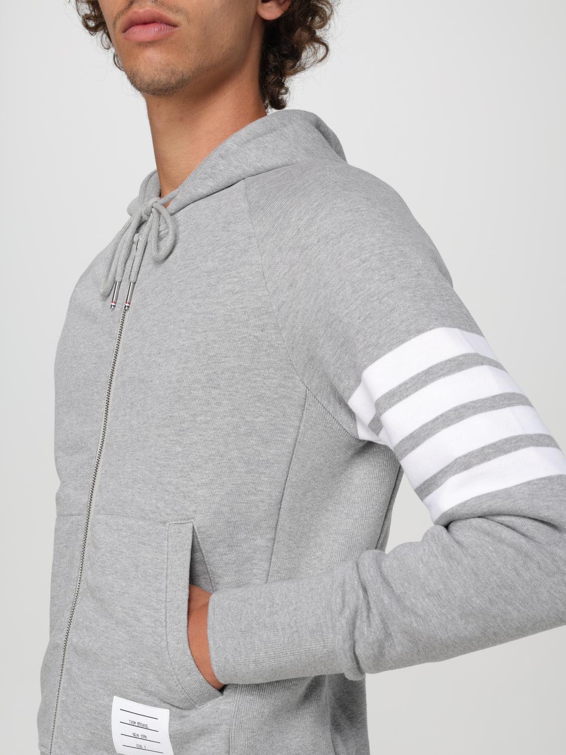 THOM BROWNE SWEATSHIRT: Thom Browne 4-Bar Cotton Sweatshirt, Grey - Img 5