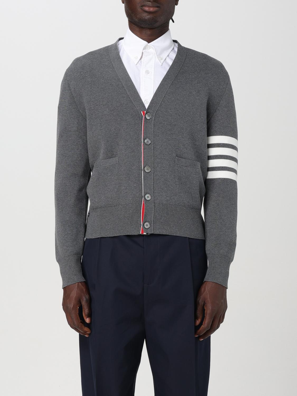 THOM BROWNE STRICKJACKE: Thom Browne 4-Bar Cardigan, Grau - Img 1
