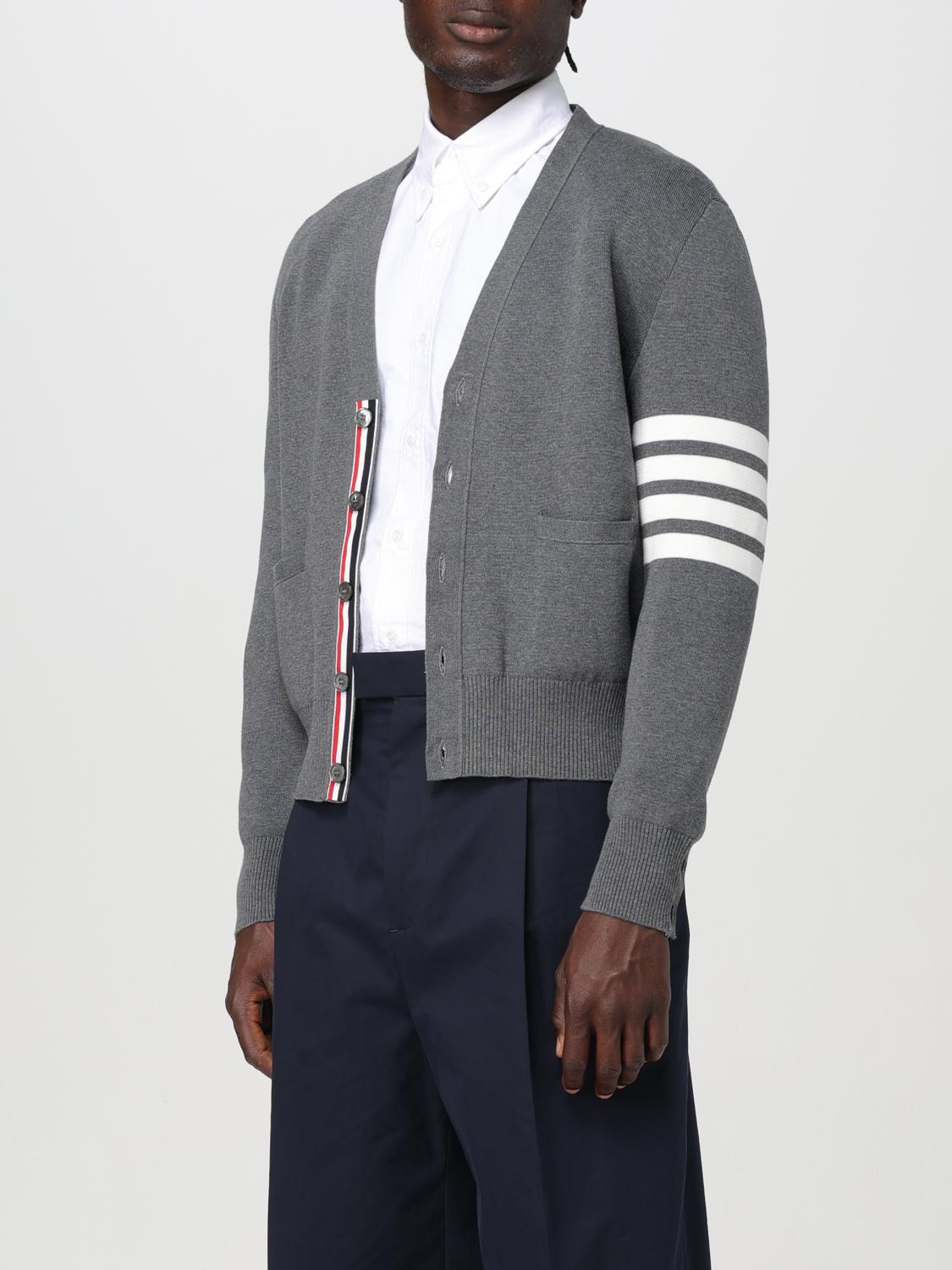 THOM BROWNE STRICKJACKE: Thom Browne 4-Bar Cardigan, Grau - Img 4