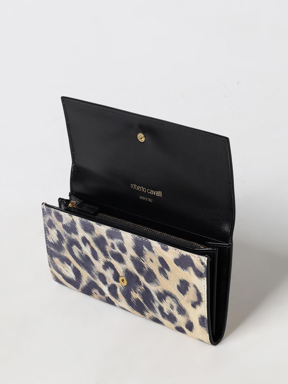 ROBERTO CAVALLI PORTAFOGLIO: Portafoglio Roberto Cavalli in camoscio stampa animalier , Fantasia - Img 2
