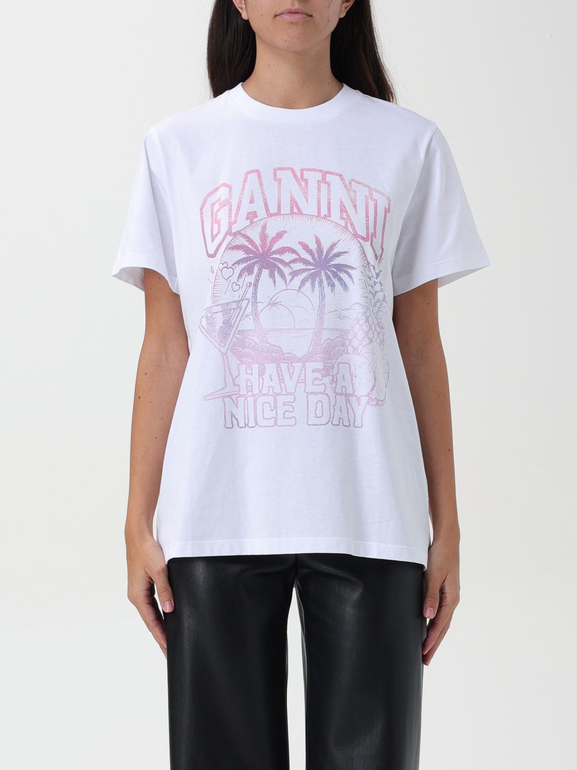 GANNI T-SHIRT: T-shirt woman Ganni, White - Img 1