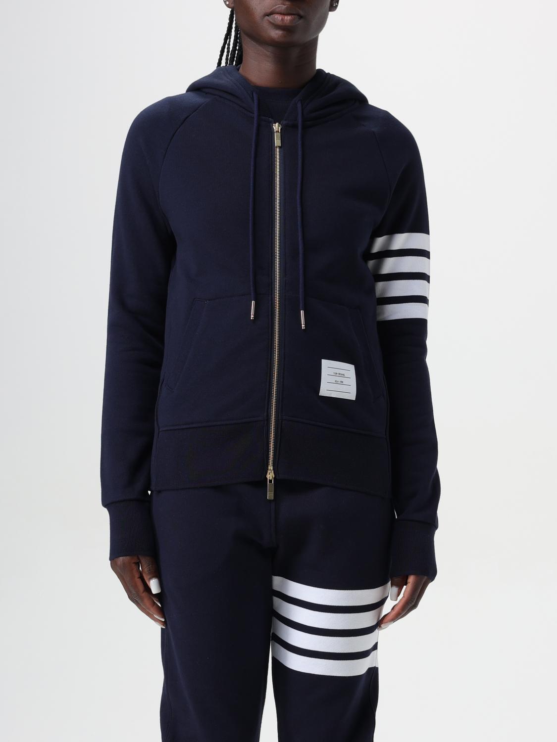 THOM BROWNE FELPA: Felpa con zip 4-bar Thom Browne, Blue Navy - Img 1
