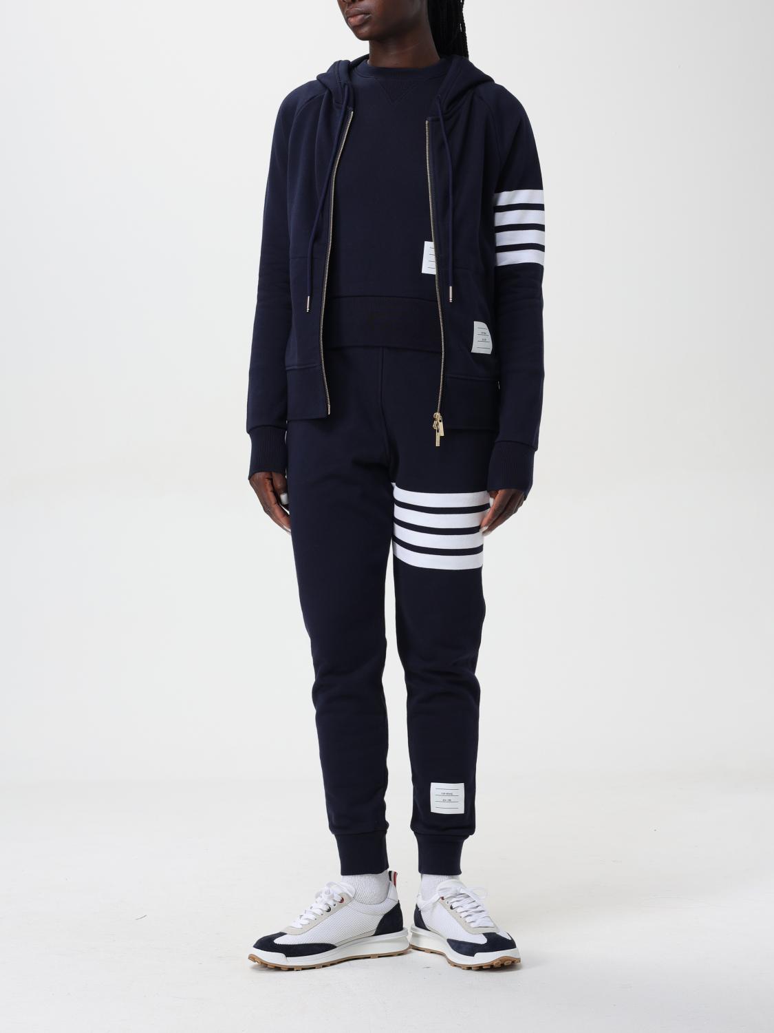 THOM BROWNE FELPA: Felpa con zip 4-bar Thom Browne, Blue Navy - Img 2