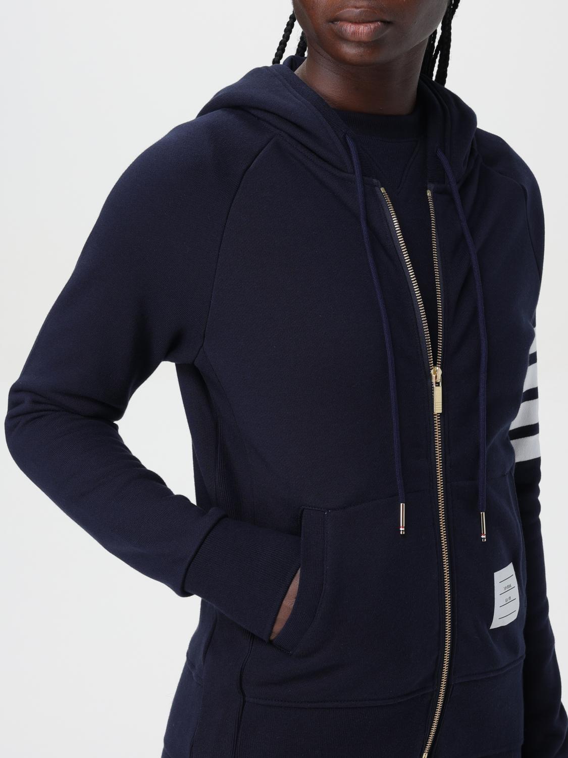 THOM BROWNE FELPA: Felpa con zip 4-bar Thom Browne, Blue Navy - Img 5